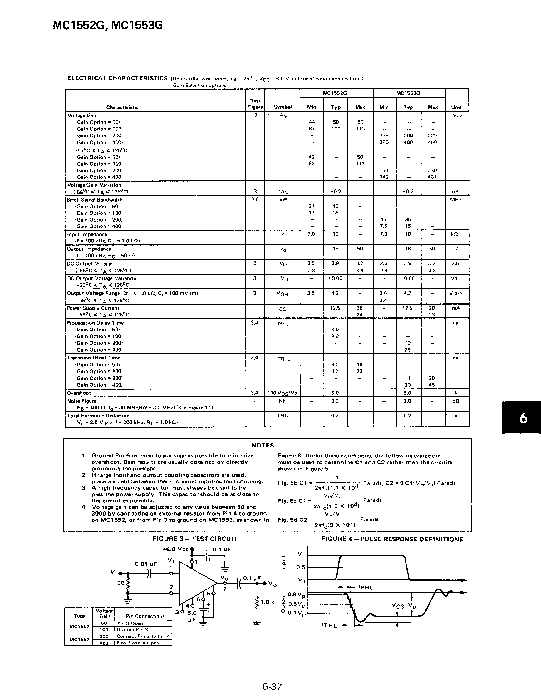 Datasheet MC1552G - (MC1553G) HIGH FREQUENCY VIDEO AMPLIFIER page 2