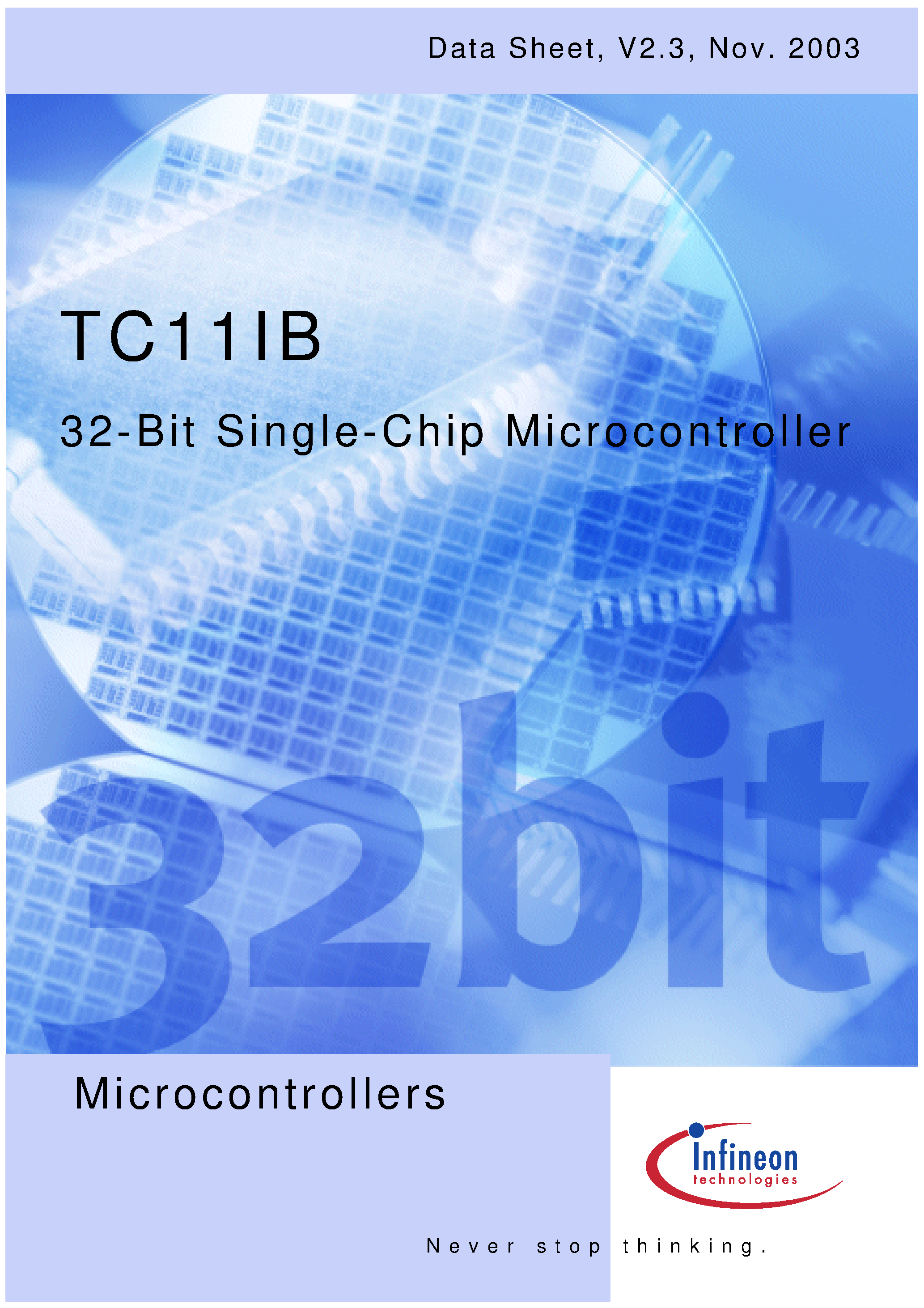 Datasheet TC11IB - 32-Bit Single-Chip Microcontroller page 1
