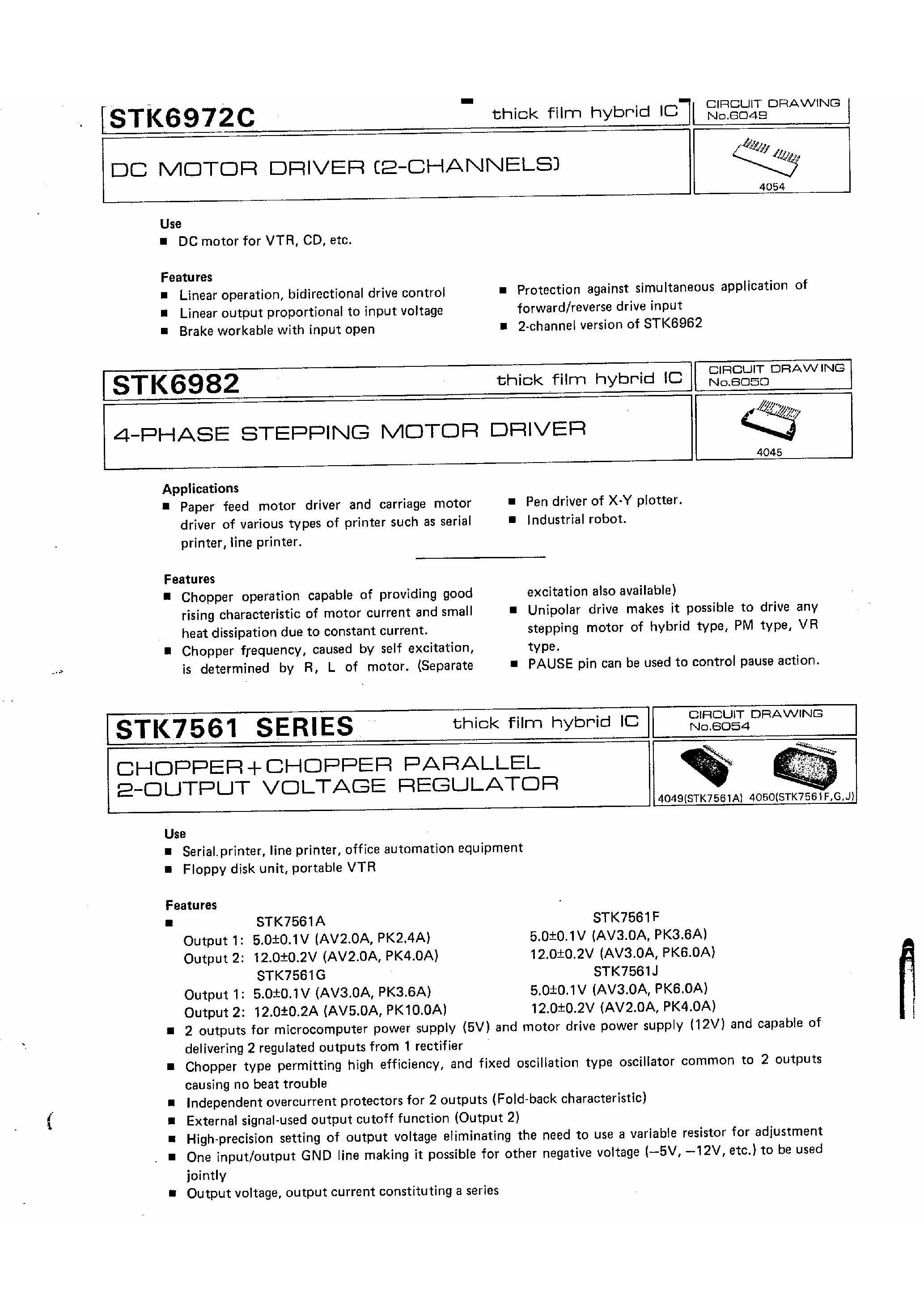 Datasheet STK6982 - 4 Phase Stepping Motor Driver page 1