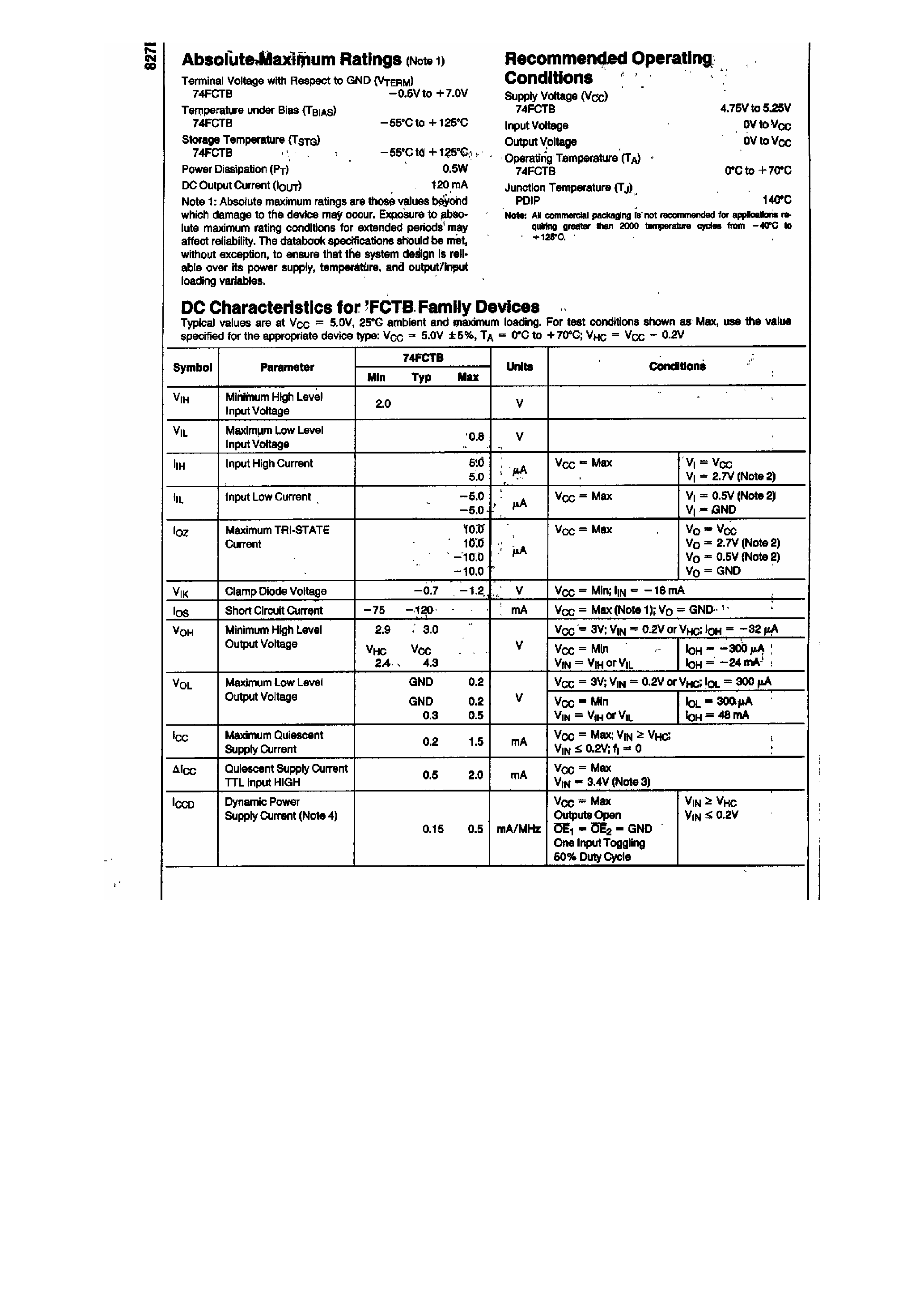 Datasheet 74FCT827B - 10-Bit Buffer / Line Driver with TRI-State Outputs page 2