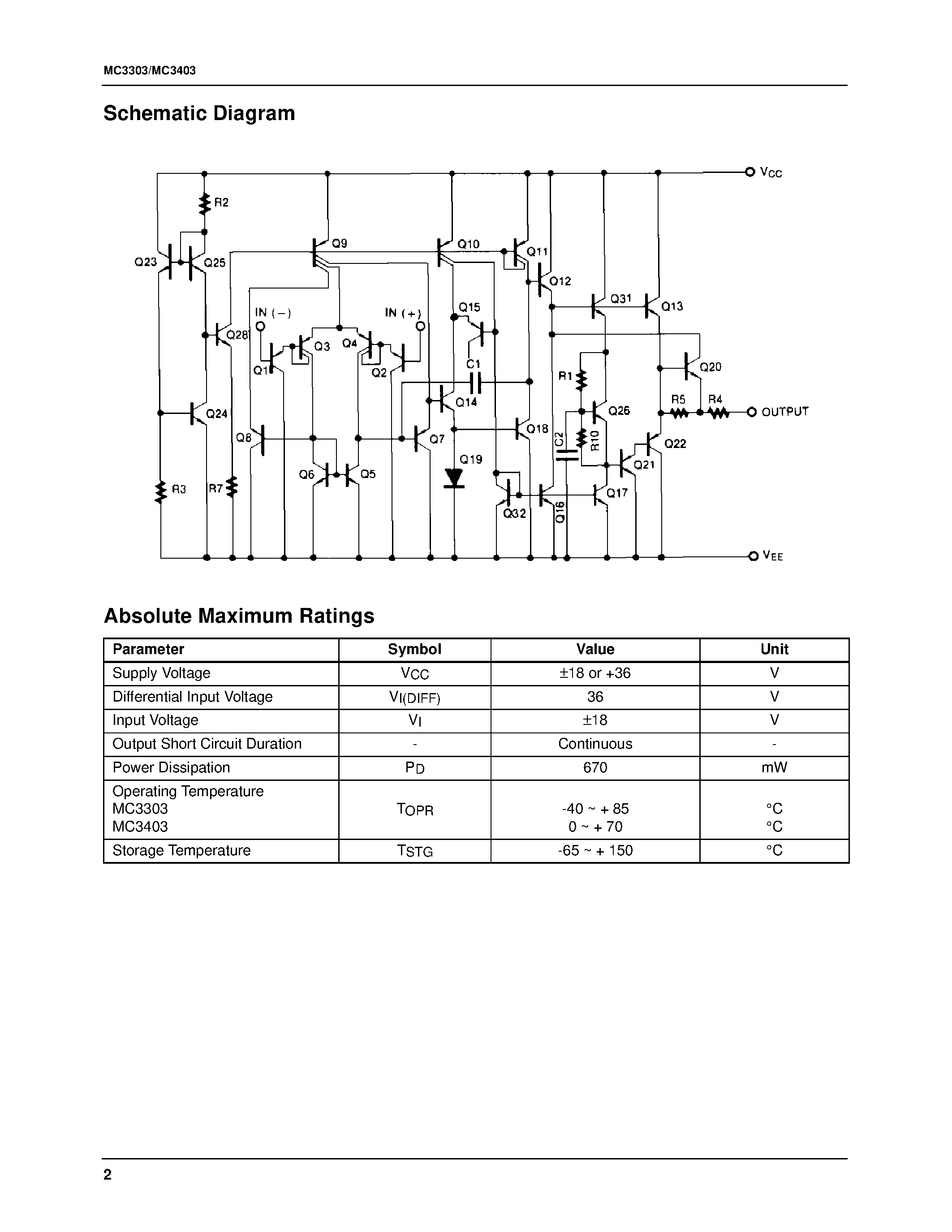Datasheet MC3403 - Quad Operational Amplifier page 2