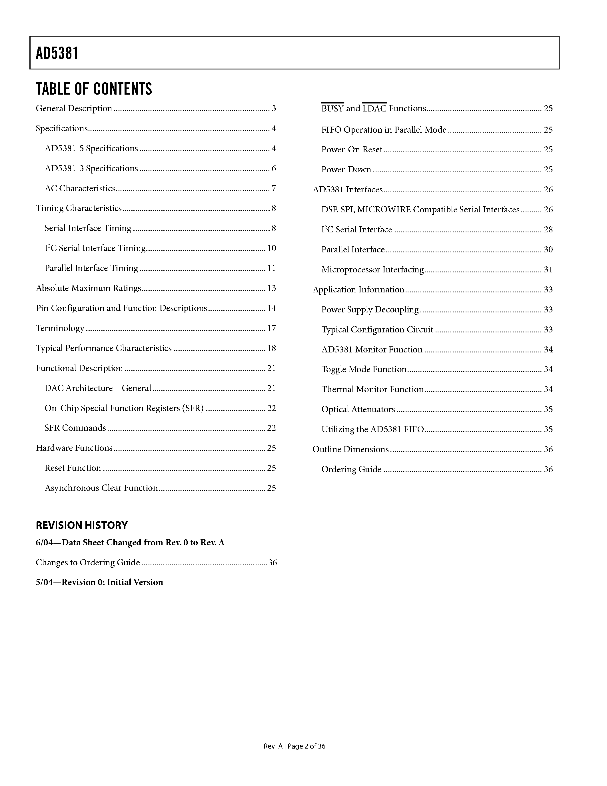 Datasheet AD5381 - Voltage Output DAC page 2