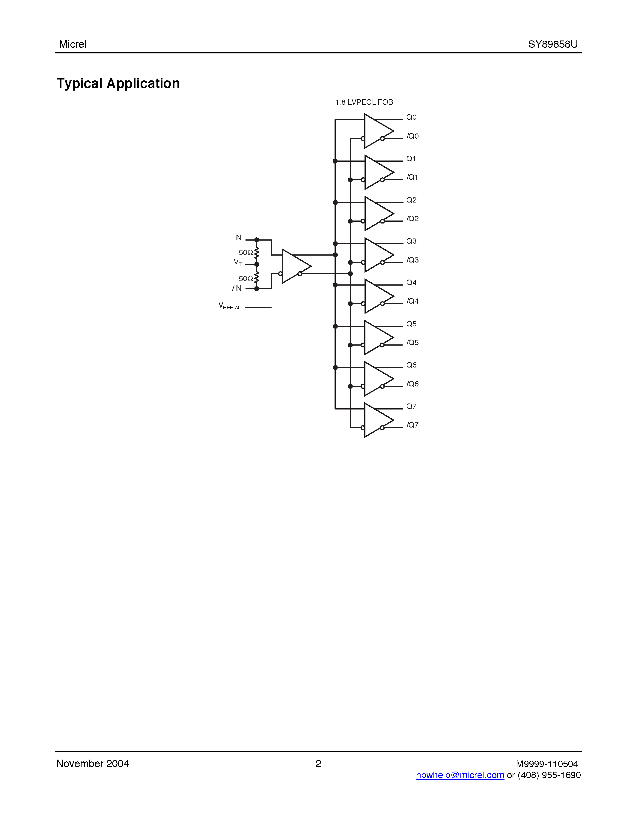 Даташит SY89858U - PRECISION CML RUNT PULSE ELIMINATOR 2:1 MUX страница 2