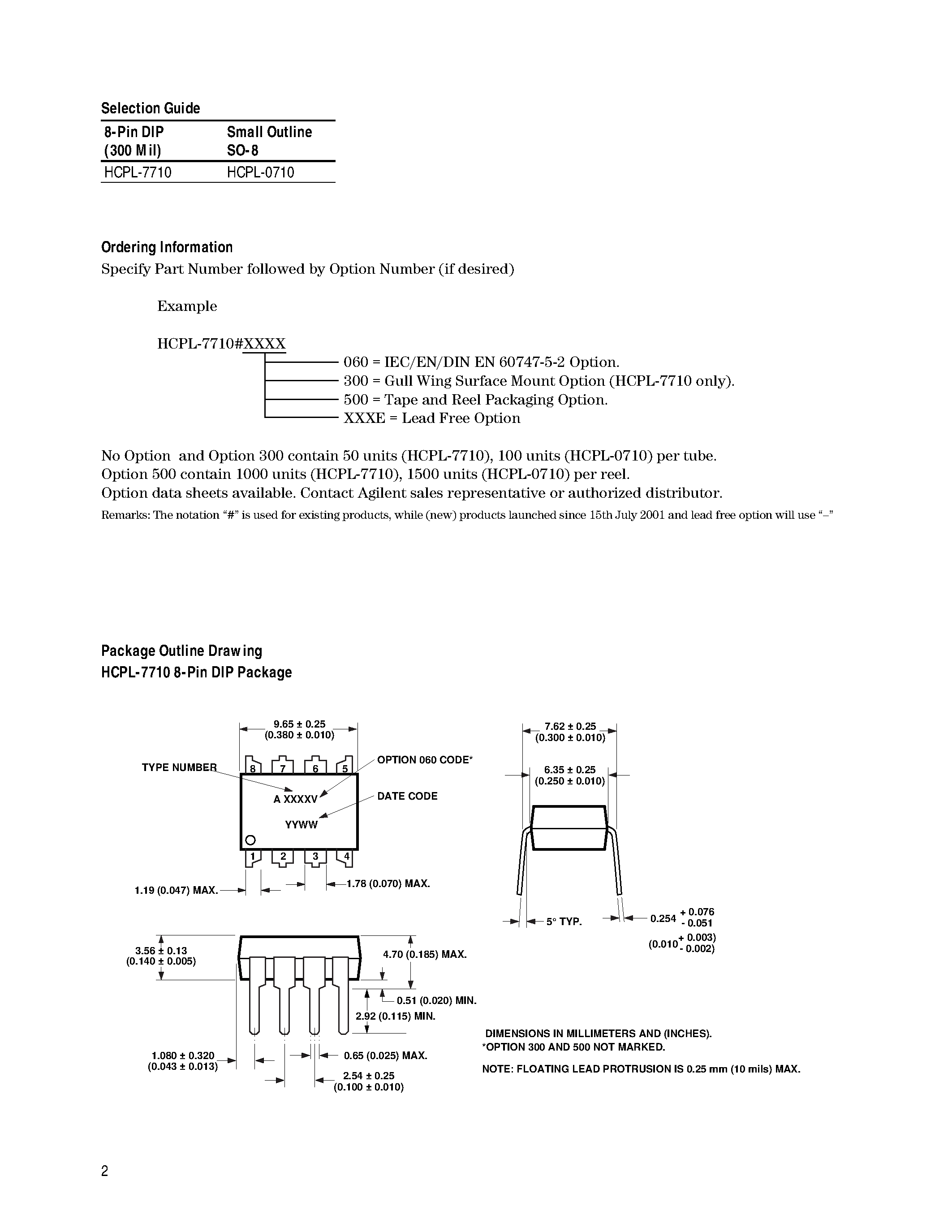 Datasheet HCPL-7710 - 40 ns Propagation Delay / CMOS Optocoupler page 2