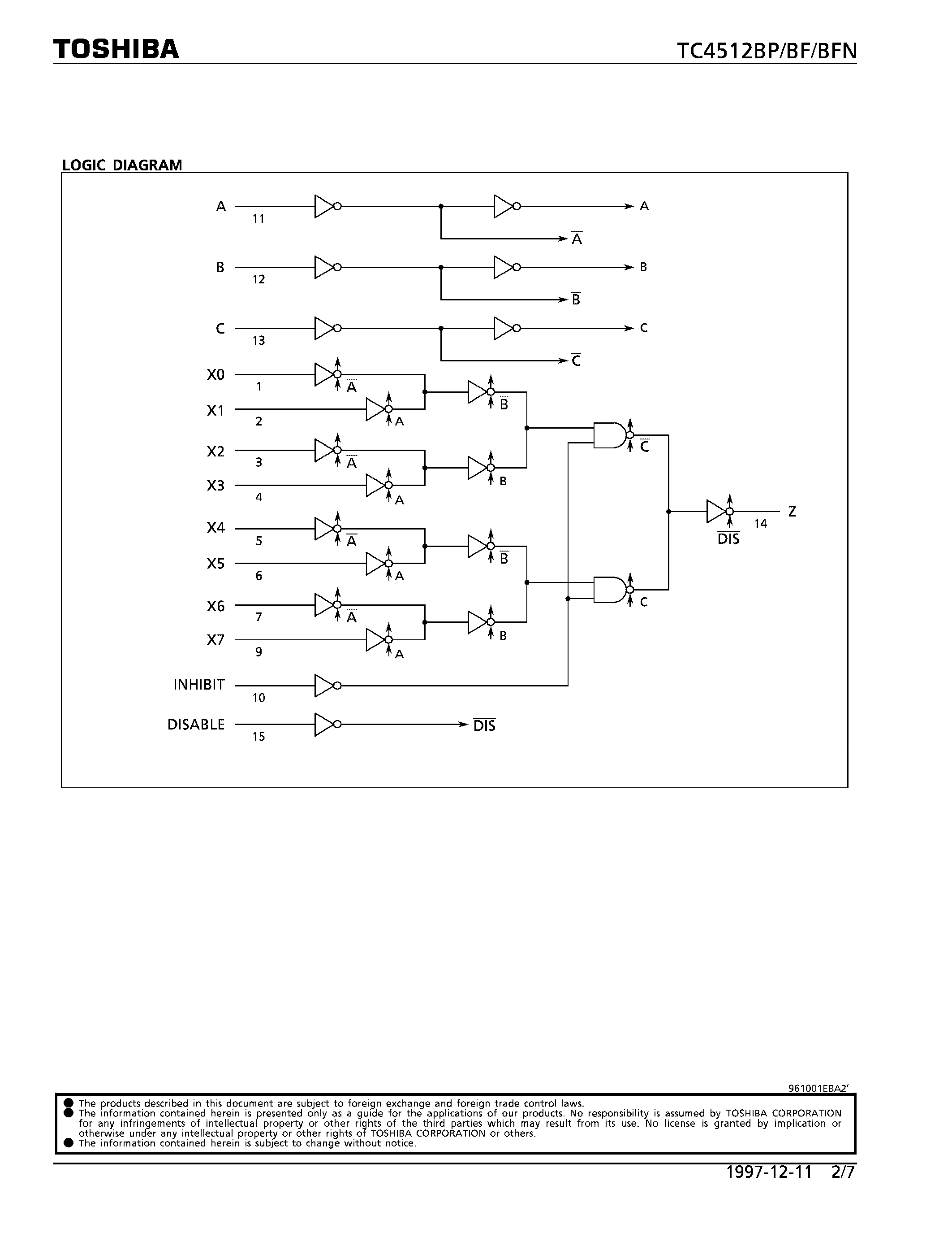 Даташит TC4512 - 8-CHANNEL DATA SELECTOR страница 2