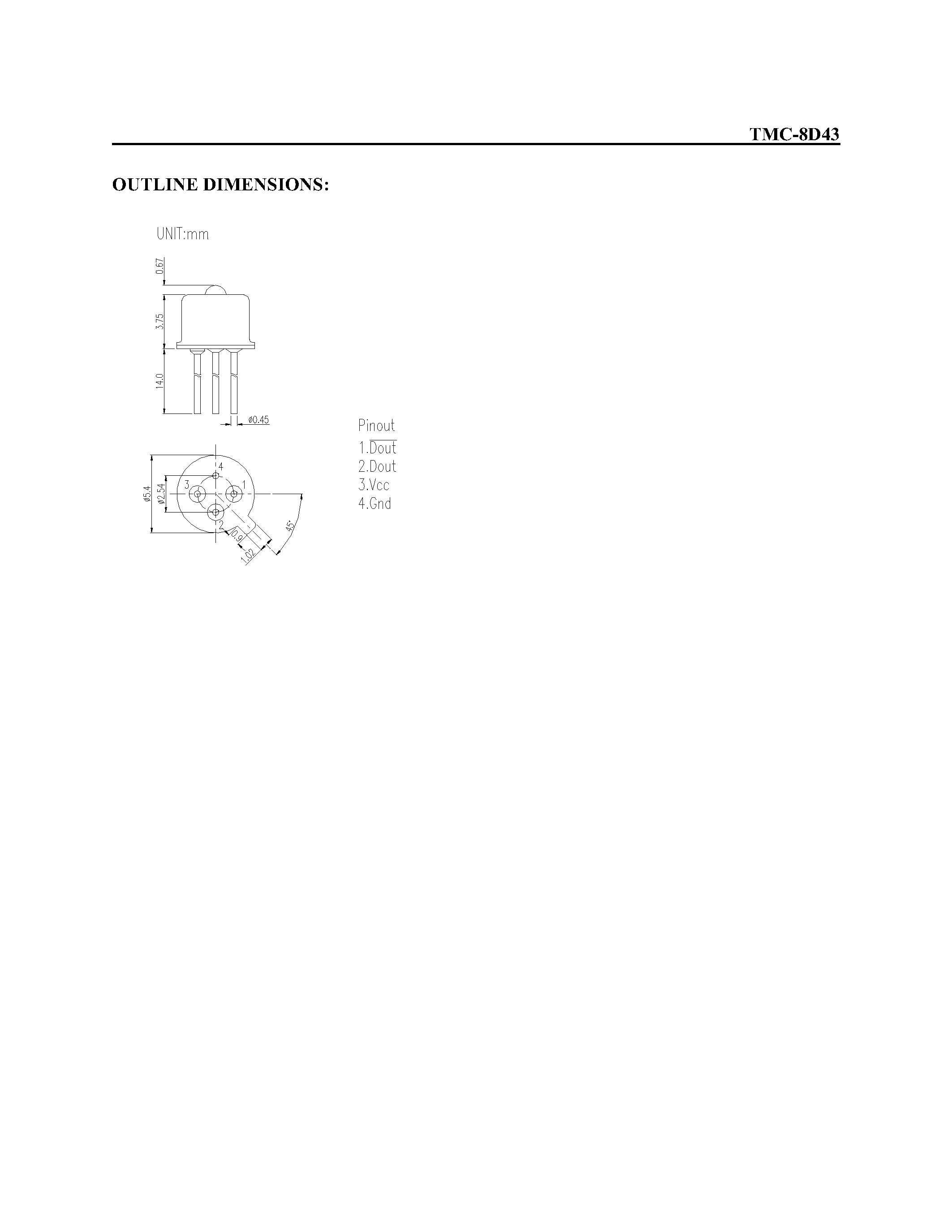 Даташит TMC-8D43 - 2 GHZ GAAS PIN PLUS AMPLIFIER страница 2