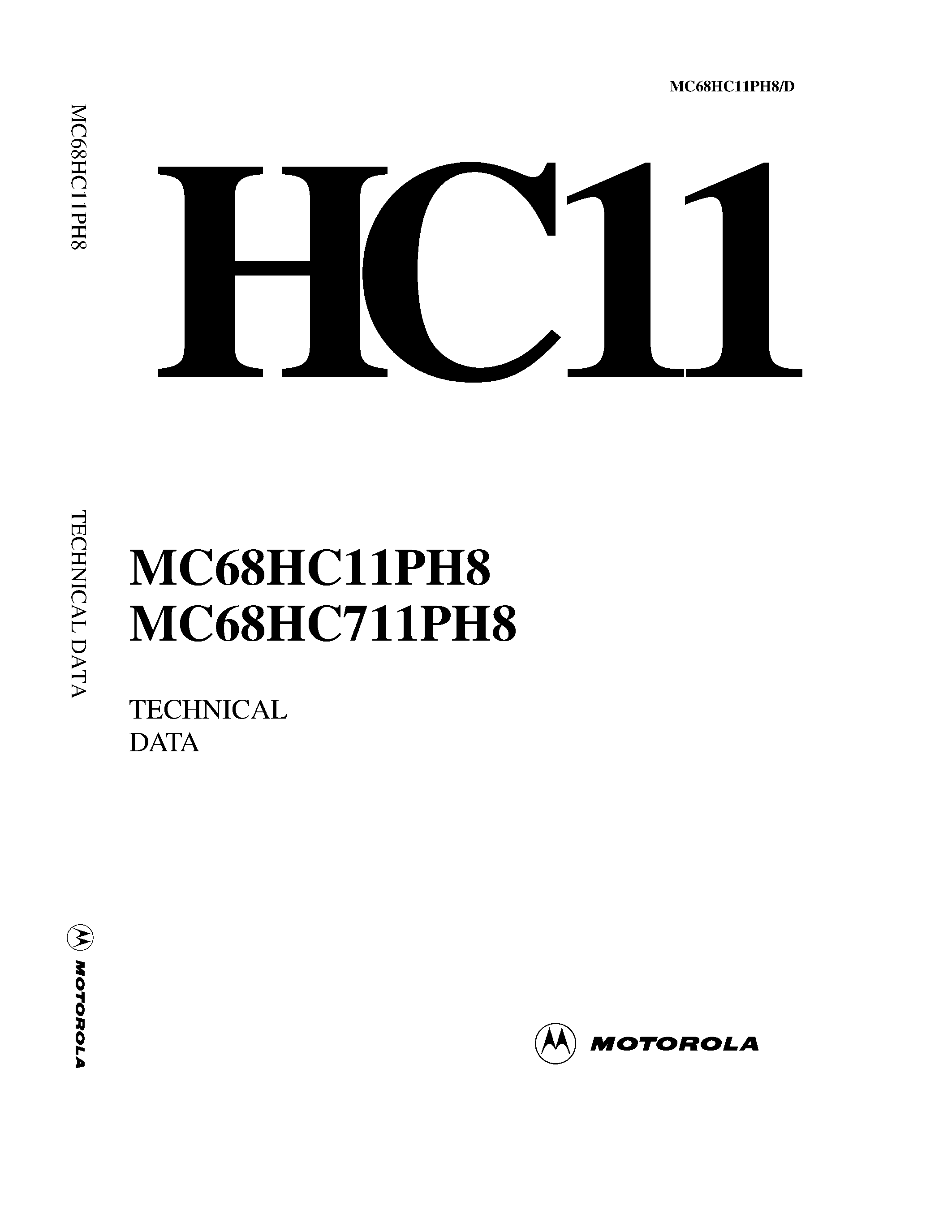 Даташит MC68HC11PH8 - High-density Complementary Metal Oxide Semiconductor (HCMOS) Microcomputer Unit страница 1