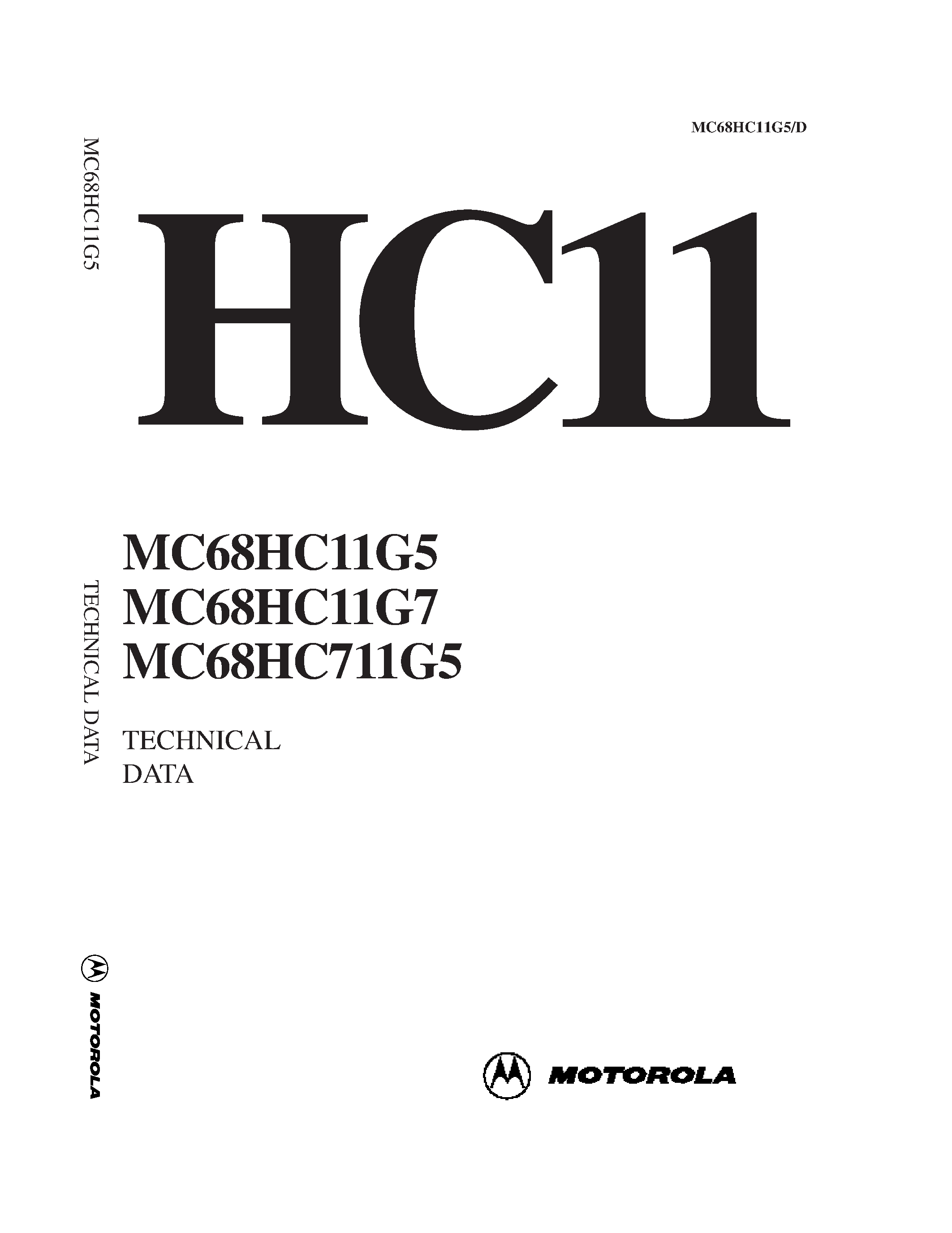 Даташит MC68HC11G5 - High-density Complementary Metal Oxide Semiconductor (HCMOS) Microcontroller страница 1