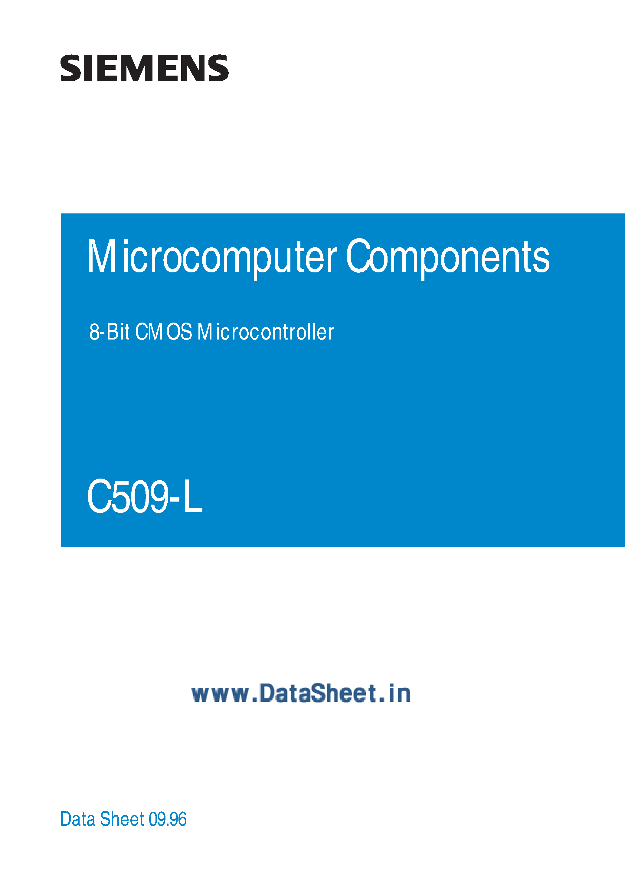 Datasheet SAFC509-L - 8-Bit MICROCONTROLLER page 1