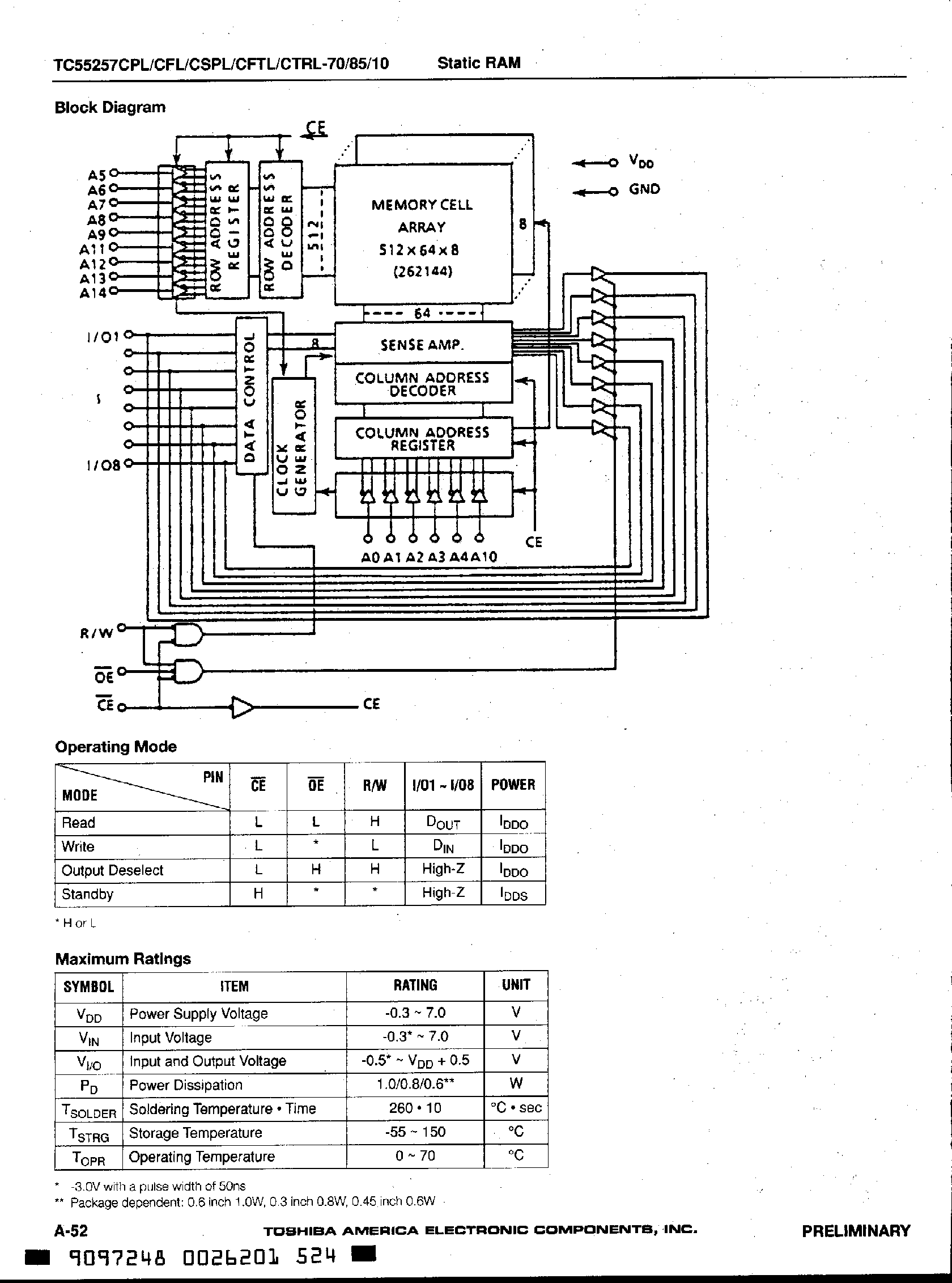 Datasheet TC55257CFL - (TC55257xxx) Silicon Gate CMOS page 2