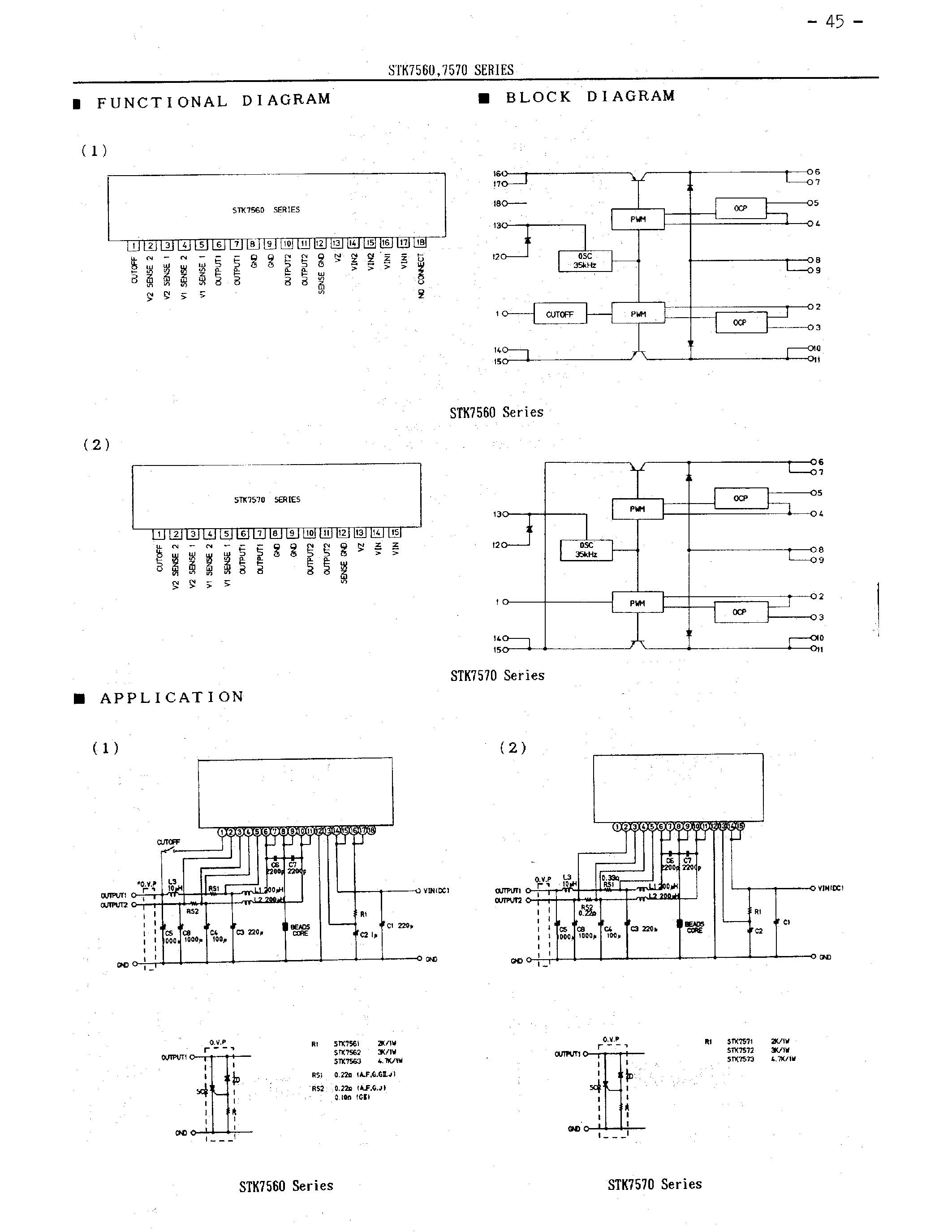 Даташит STK7560 - (STK756x / STK757x) 2 OUTPUT TYPE SECONDARY REGULATOR FOR OFFICE AUTOMATION EQUIPMENT страница 2