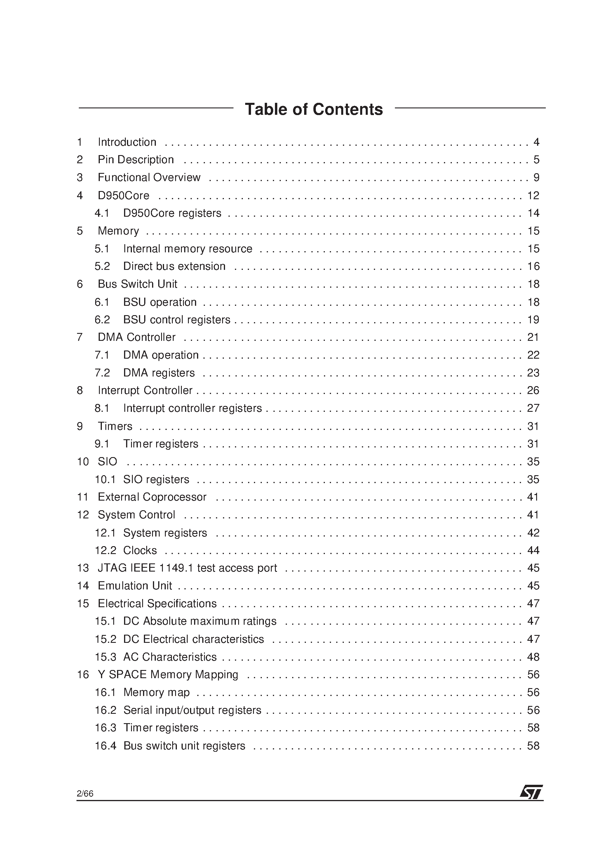 Datasheet ST18952 - DIGITAL SIGNAL PROCESSOR DSP CHIP page 2