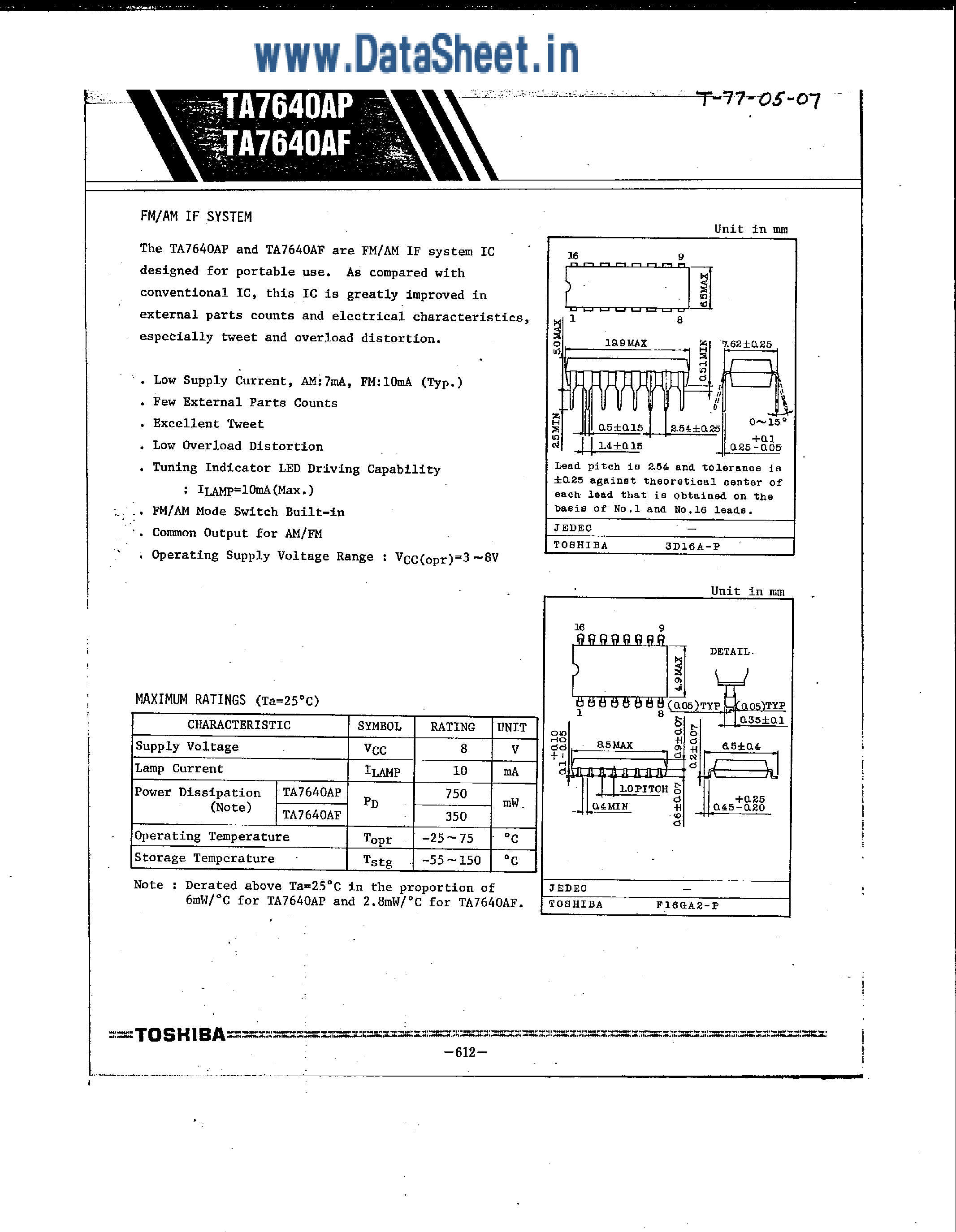 Kia7640ap схема включения