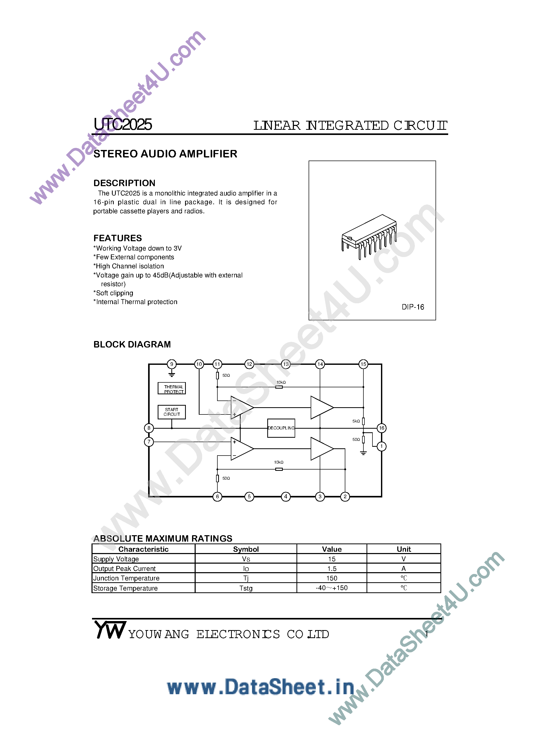 UTC2025 Даташит Hangzhou Silan Microelectronics Техническое.