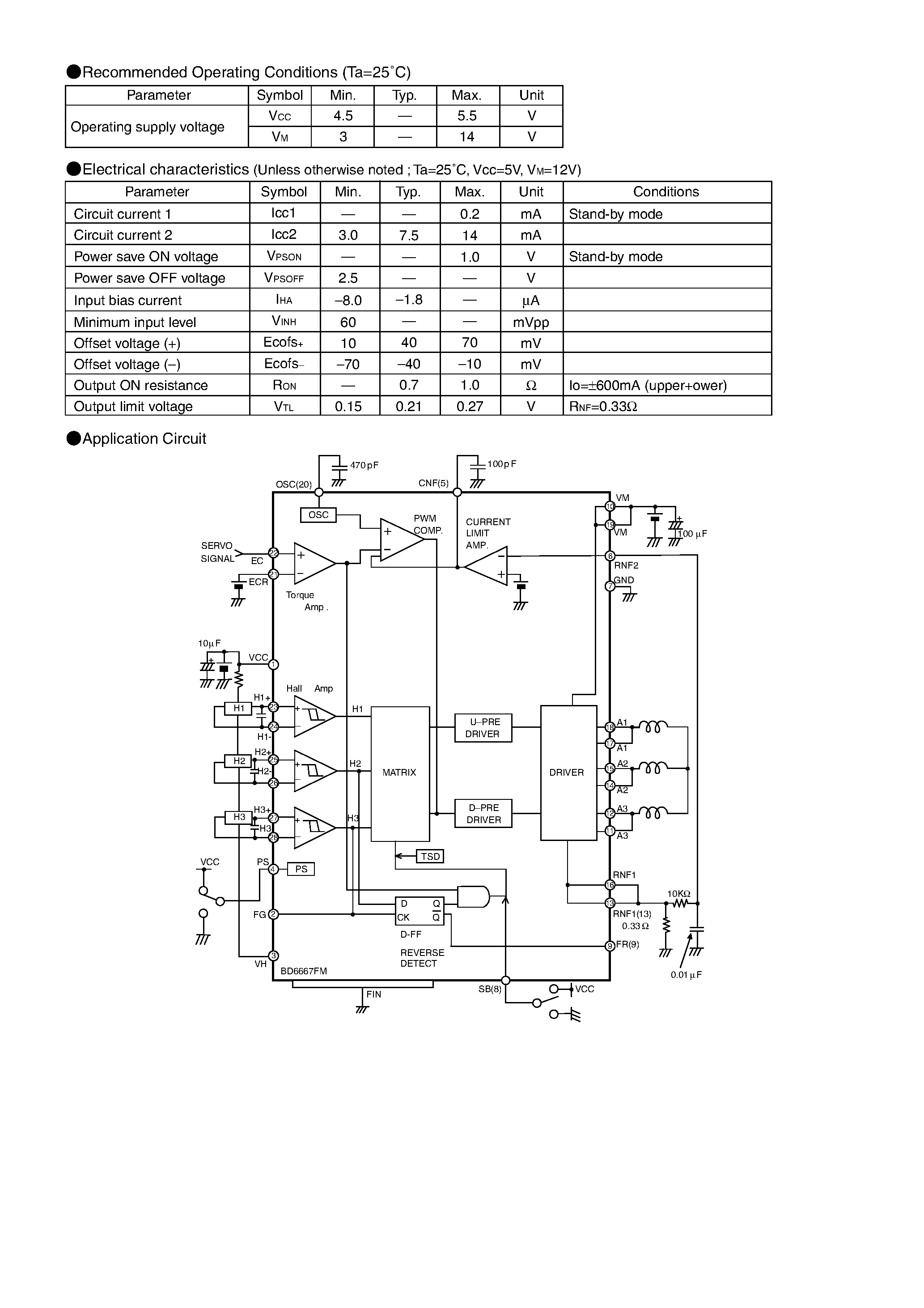 Даташит BD6667FM - Spindle Motor Driver IC страница 2