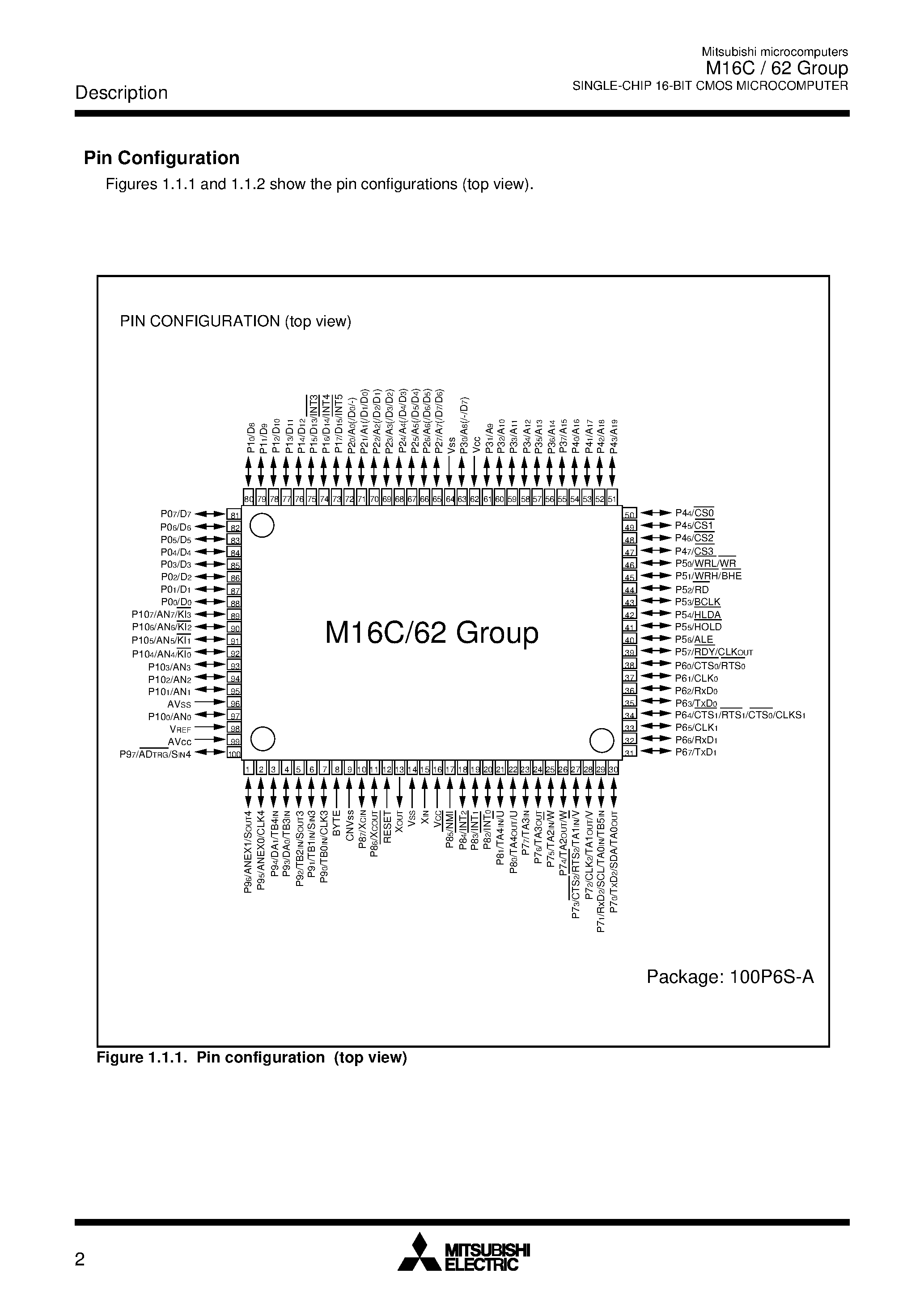 Datasheet M30622MA - (M30622MA/B/C) SINGLE-CHIP 16-BIT CMOS MICROCOMPUTER page 2