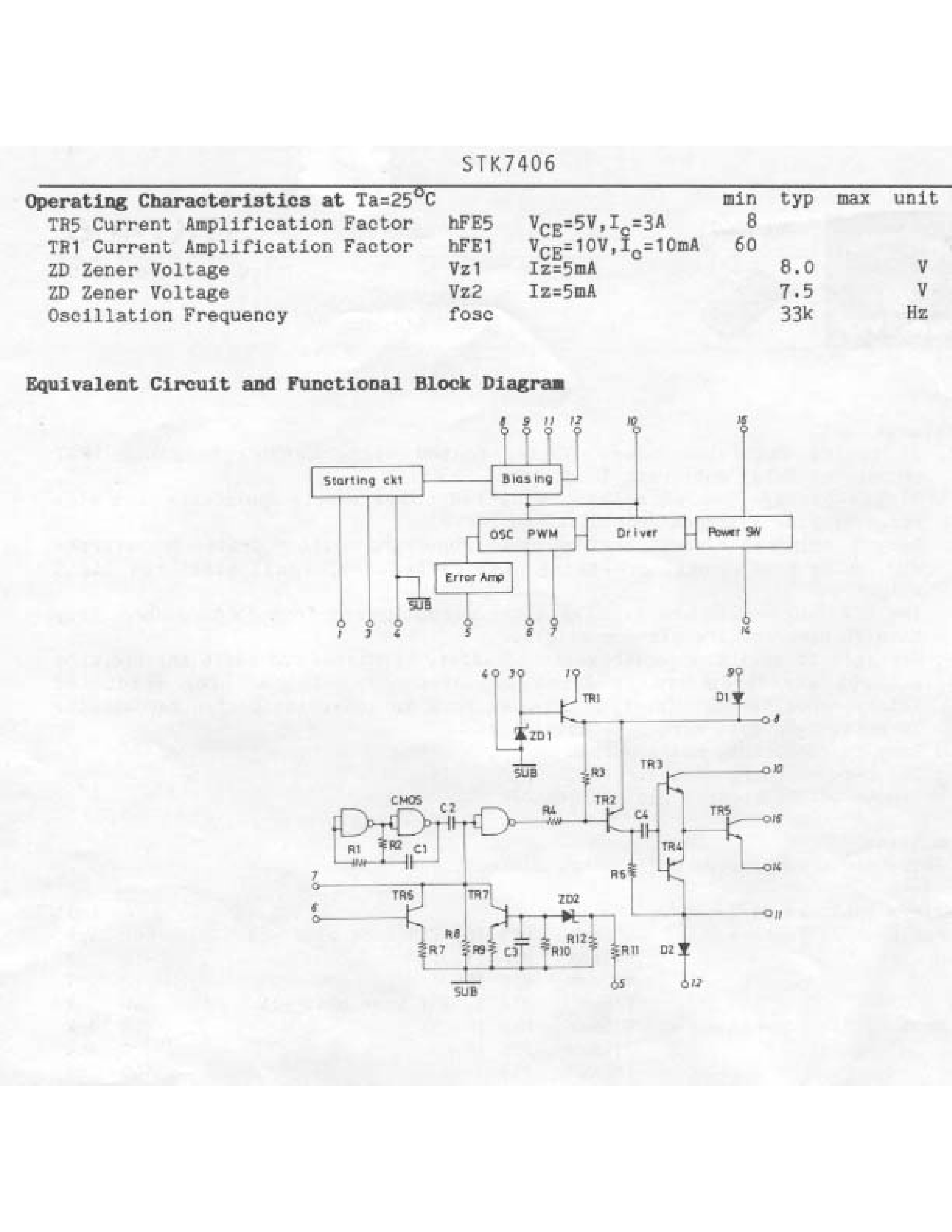 Datasheet STK7406 - Thick Film Hybrid IC Offline Switching Regulator page 2