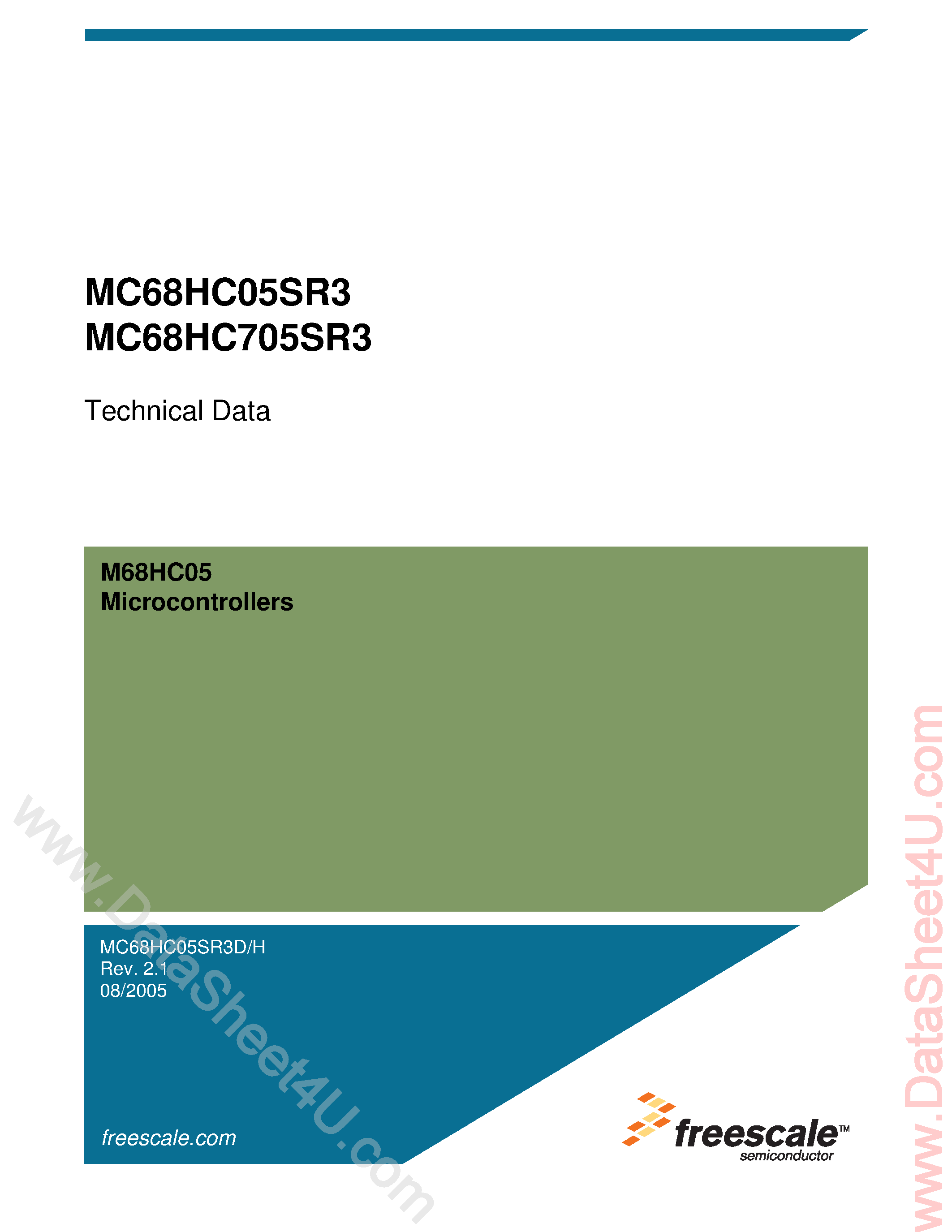 Даташит MC68HC05SR3 - High-density Complementary Metal Oxide Semiconductor (HCMOS) Microcontroller Units страница 1