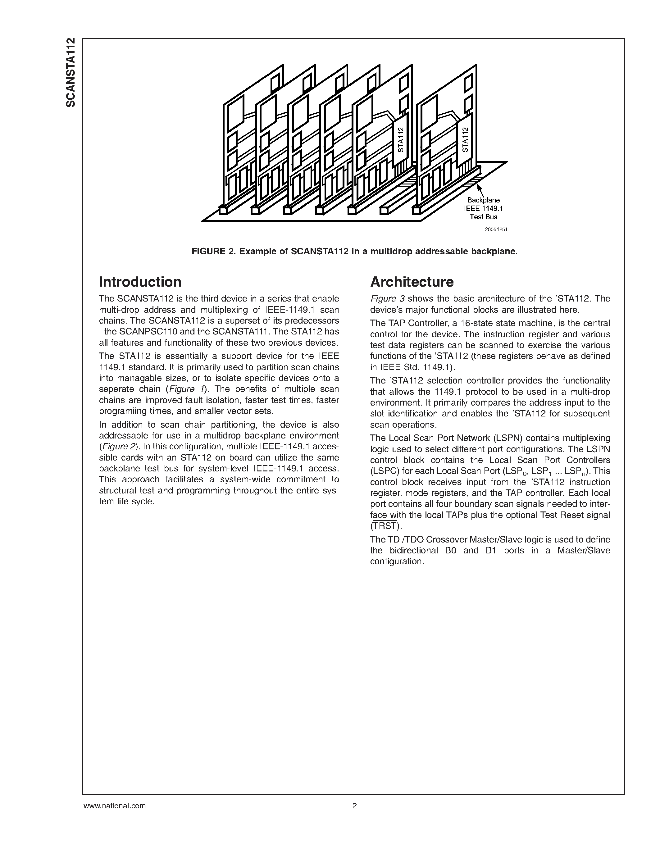 Datasheet SCANSTA112 - 7-port Multidrop IEEE 1149.1 (JTAG) Multiplexer page 2