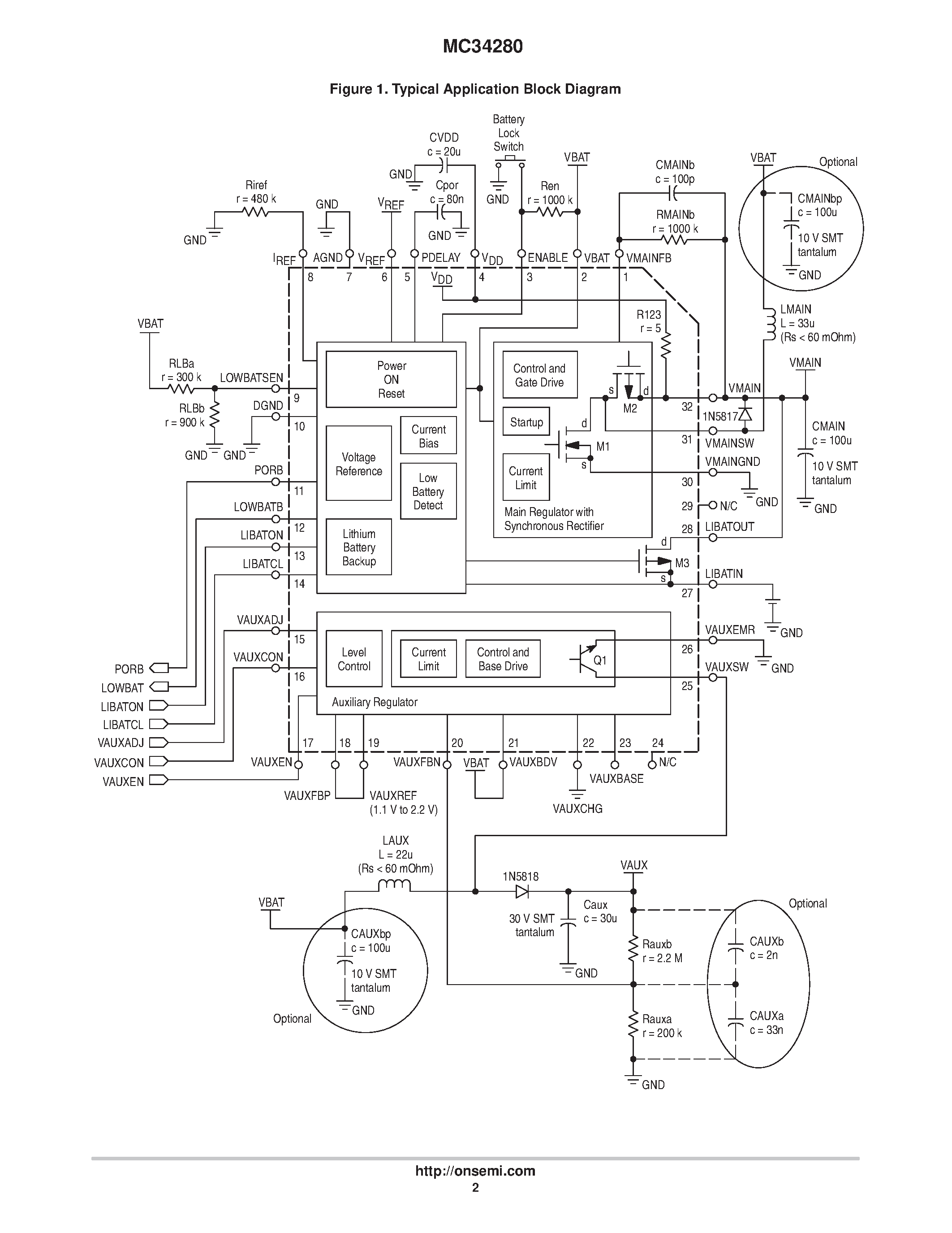 Даташит MC34280 - Power Supply & Management IC for Handheld Electronic Products страница 2