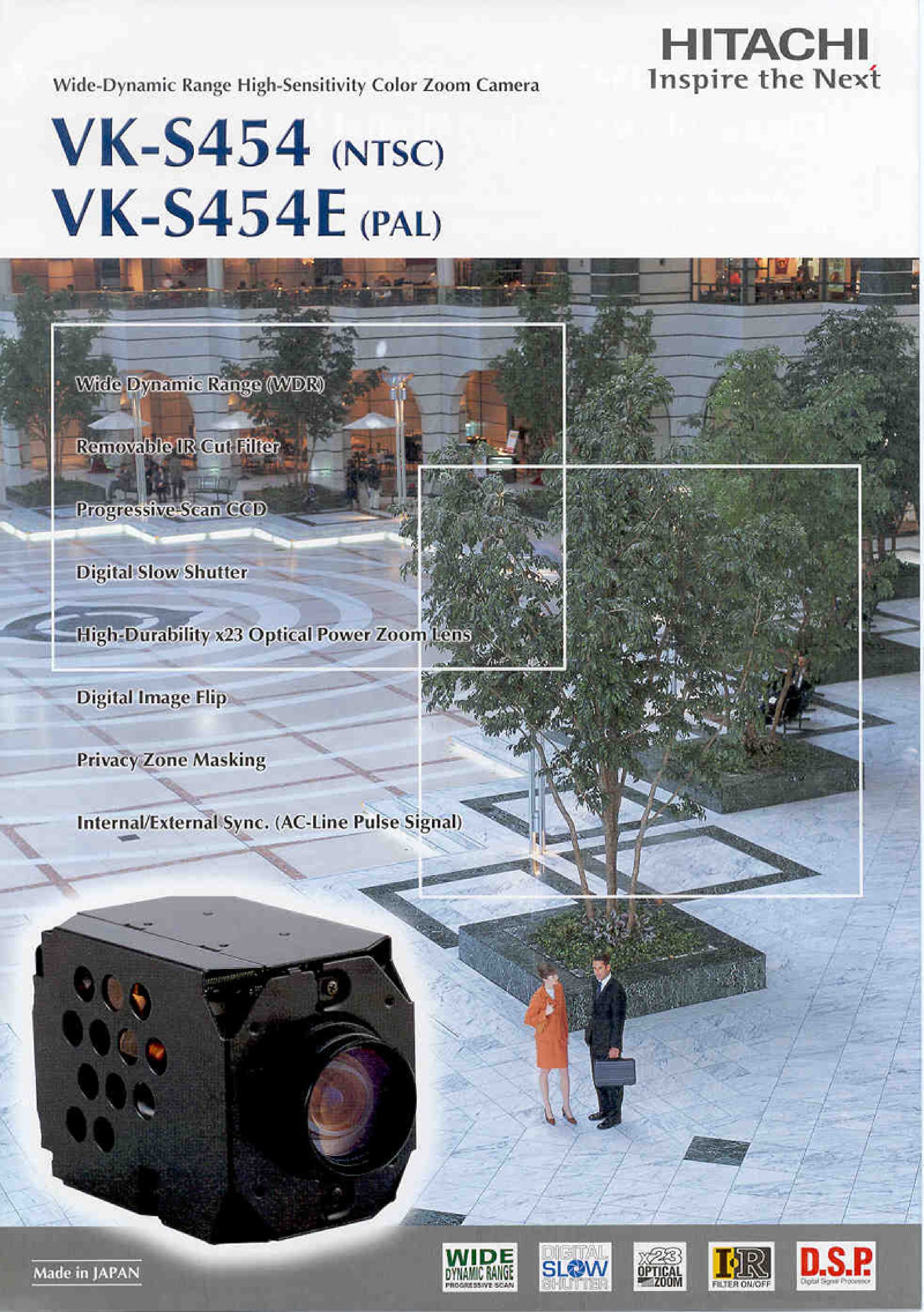 Datasheet VK-S454 - (VK-S454/E) Wide Dynamic Range High Sensitivity Color Zoom Camera page 1