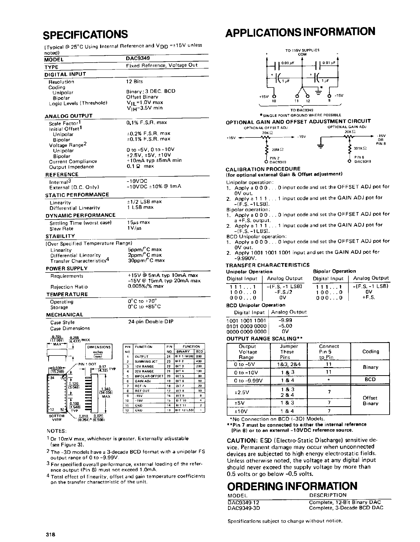 Datasheet DAC9349 - Complete 12-Bit CMOS DAC page 2