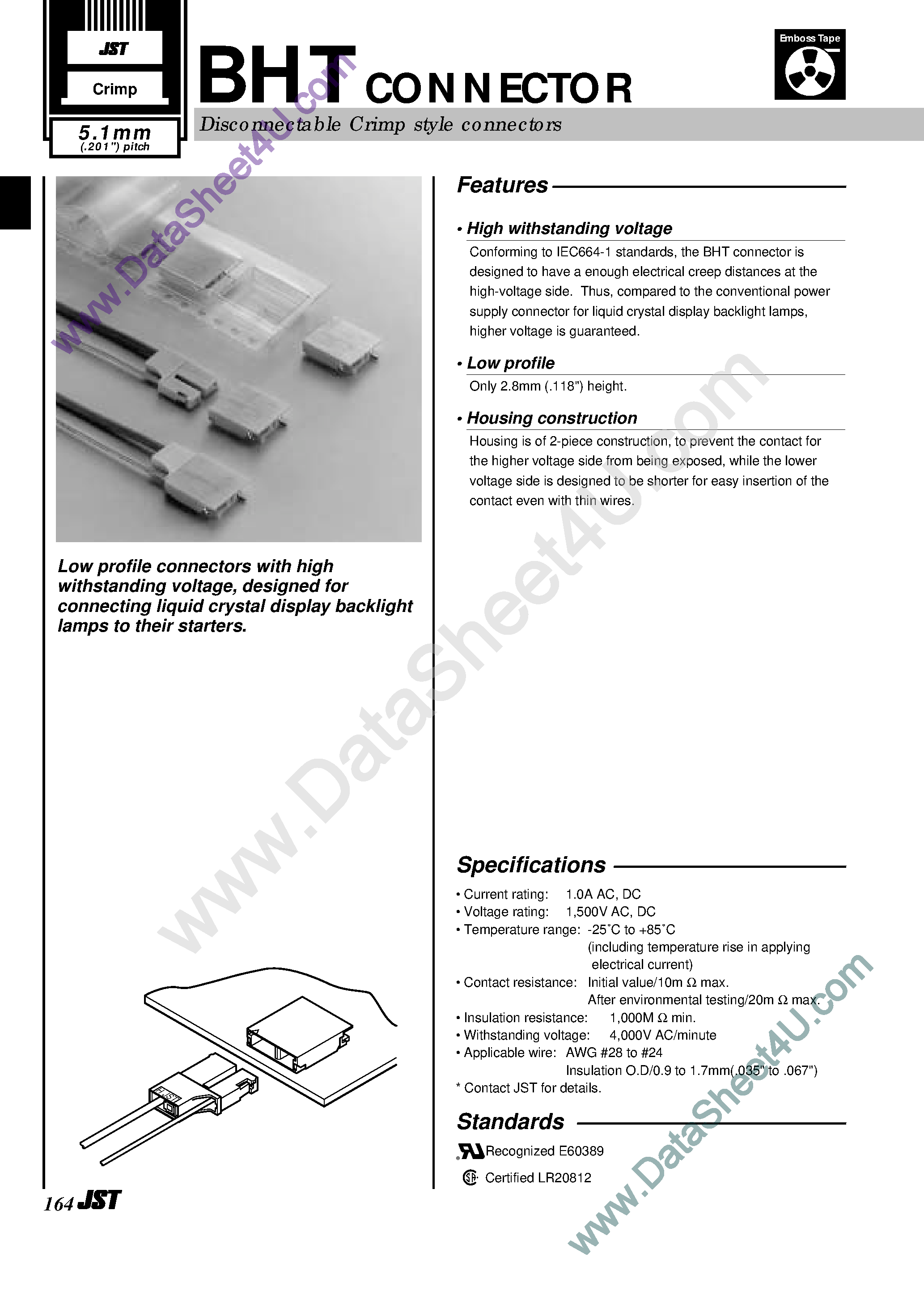 Datasheet SM02B-BHTS-B-TB - BHT Connector page 1