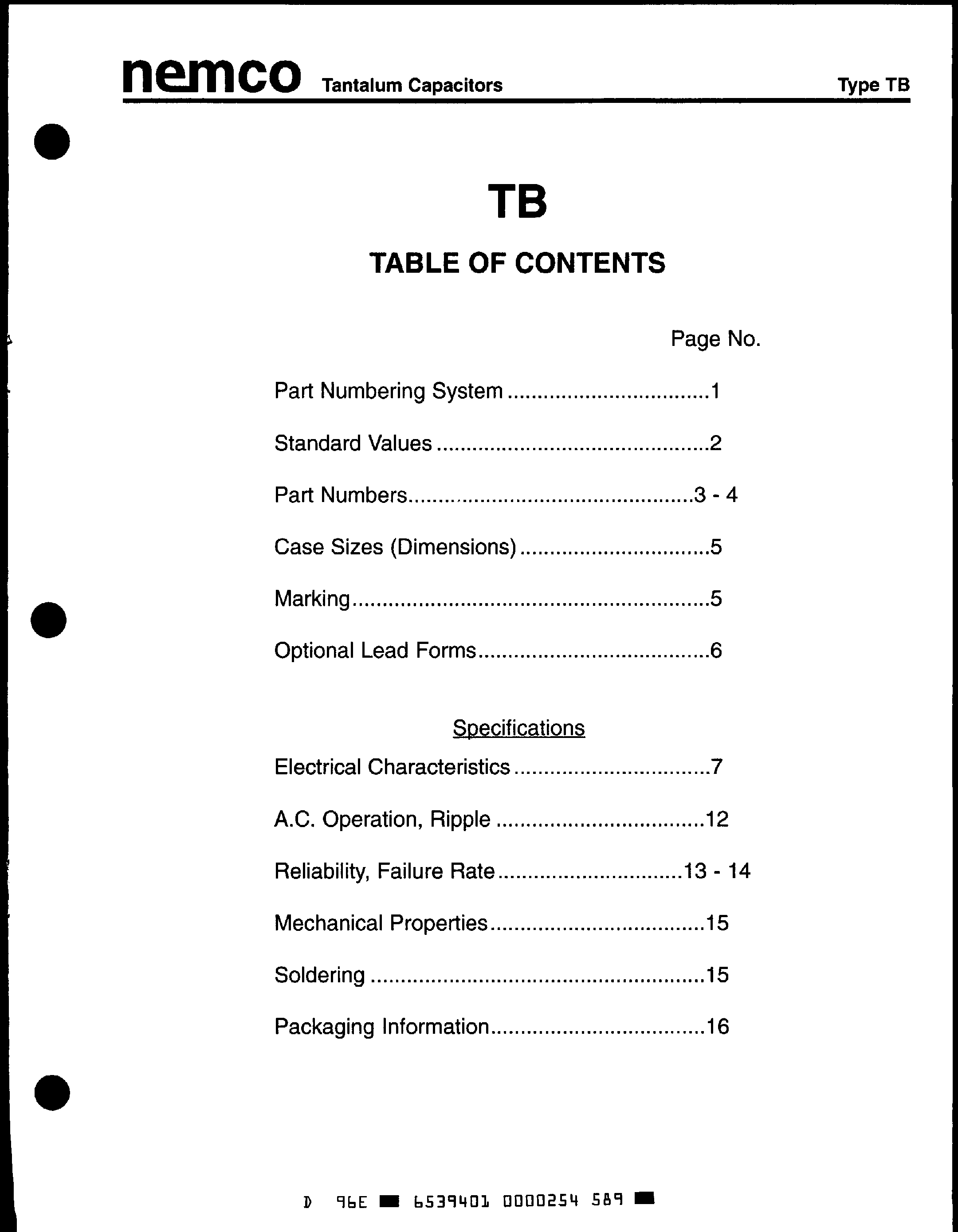 Datasheet TB6.8/16M1TR - (TB Type) Radial Dipped Tantalum Capacitors page 2