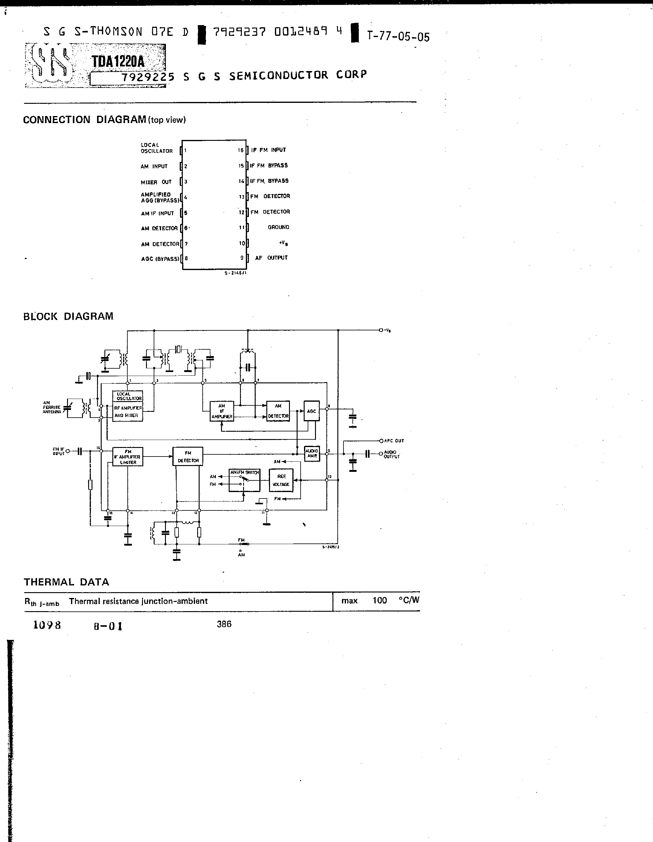 Datasheet TDA1220A - AM-FM QUALITY RADIO page 2