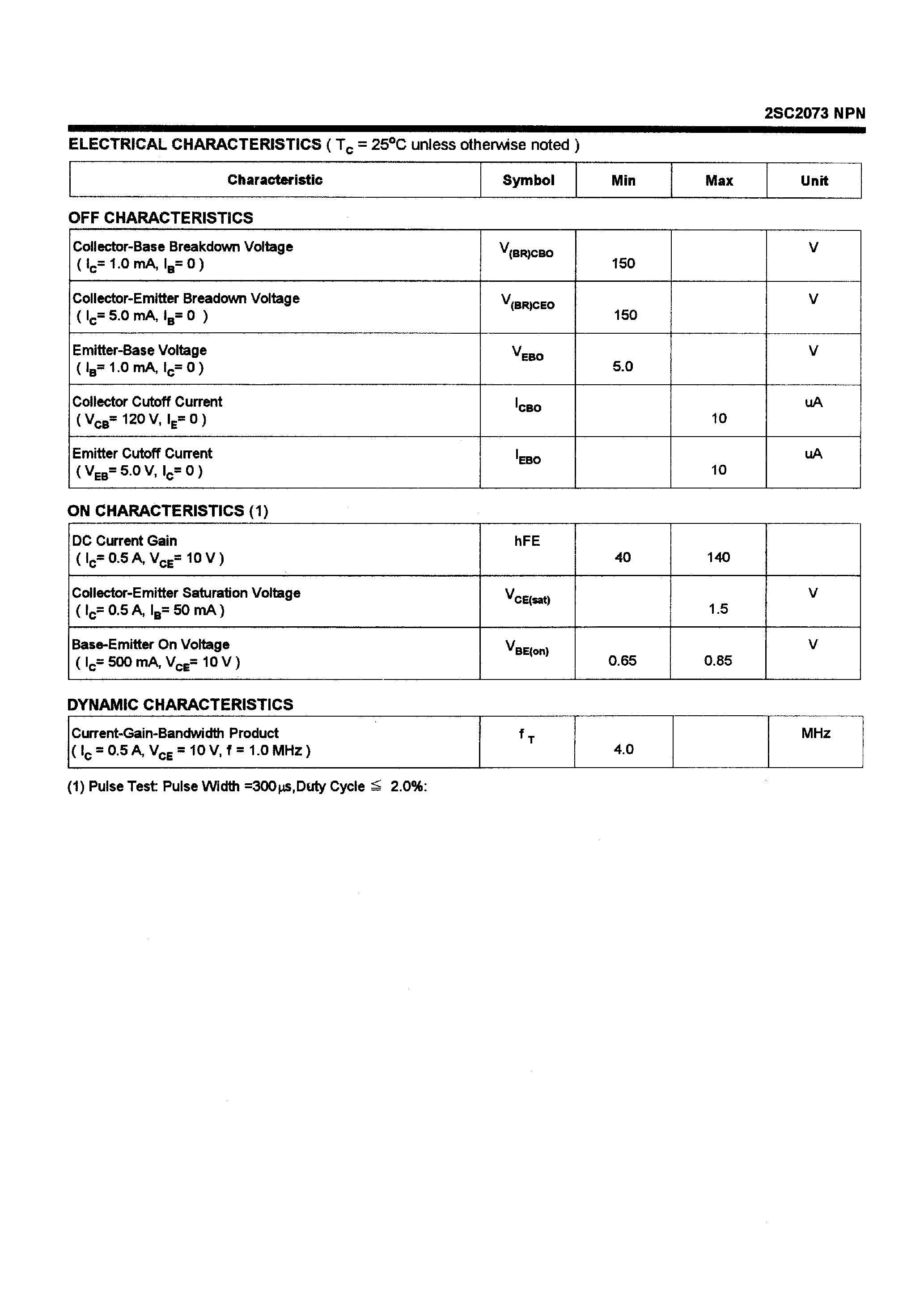 Datasheet C2073 - Search -----> 2SC2073 page 2