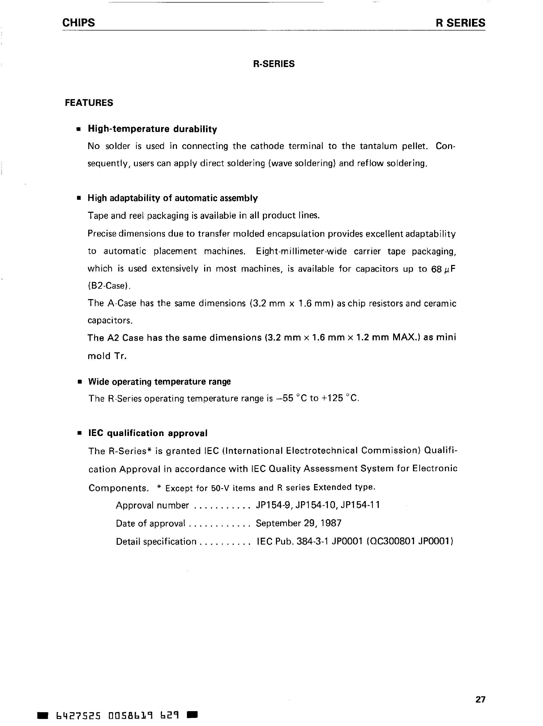 Datasheet NRC226M16R12 - R Series / TANTALUM page 1