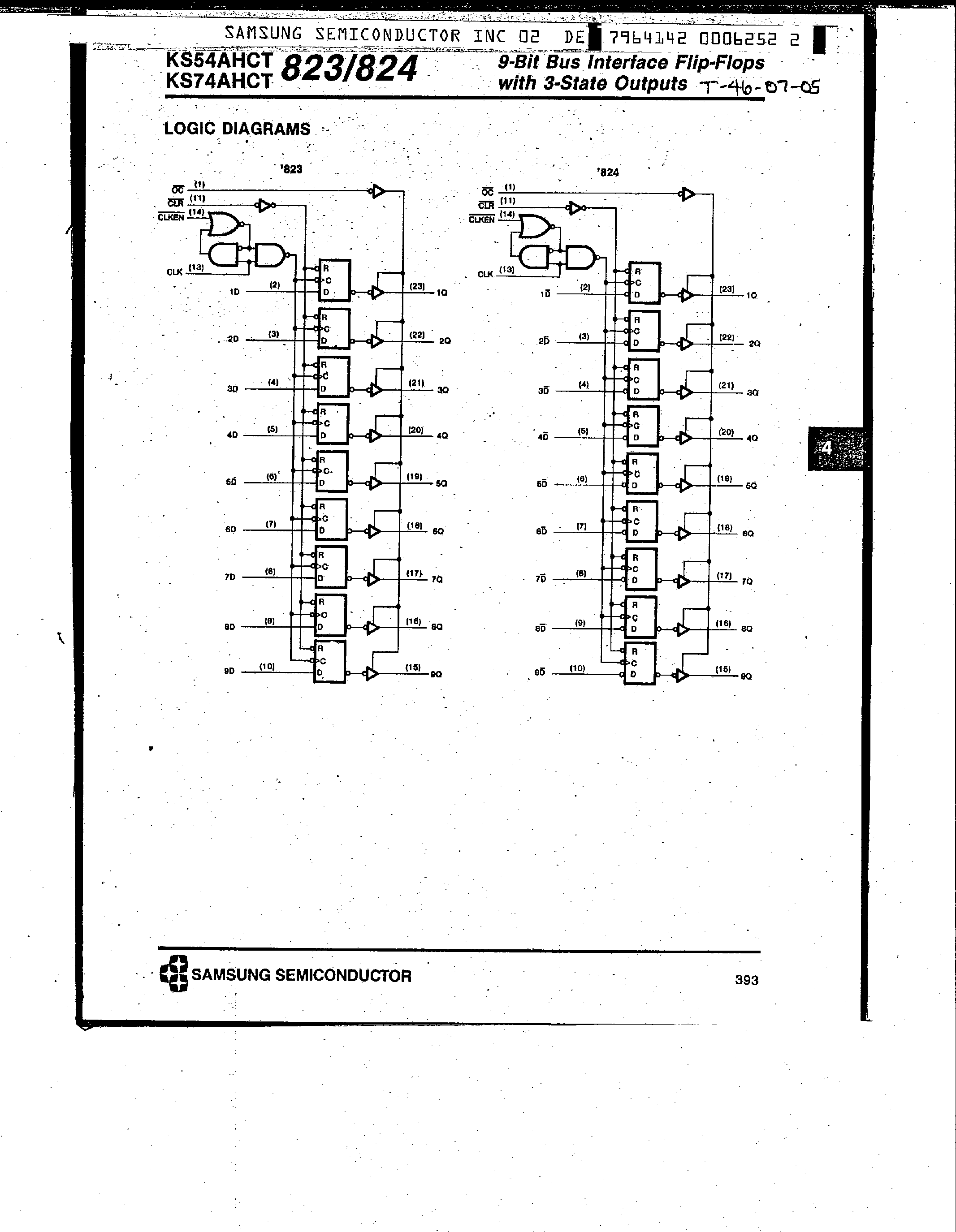 Даташит KS74AHCT823 - (KS74AHCT823 / KS74AHCT824) 9-Bit Bus Interface Flip-Flops страница 2