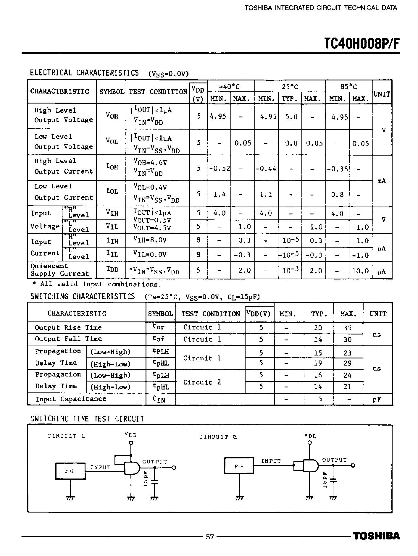 Даташит TC40H008 - Quad 2-Input AND Gate страница 2