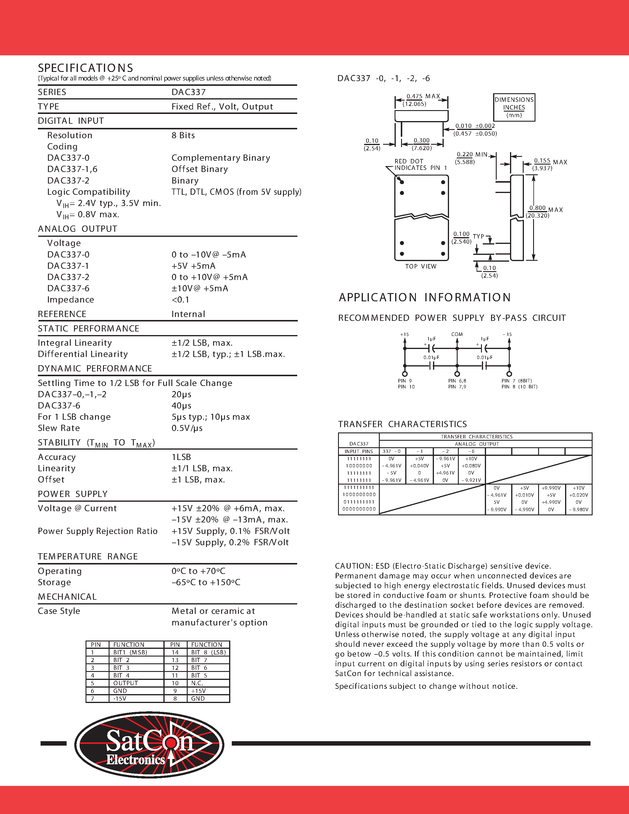 Datasheet DAC337 - Adjustment Free 8-Bit DACs page 2