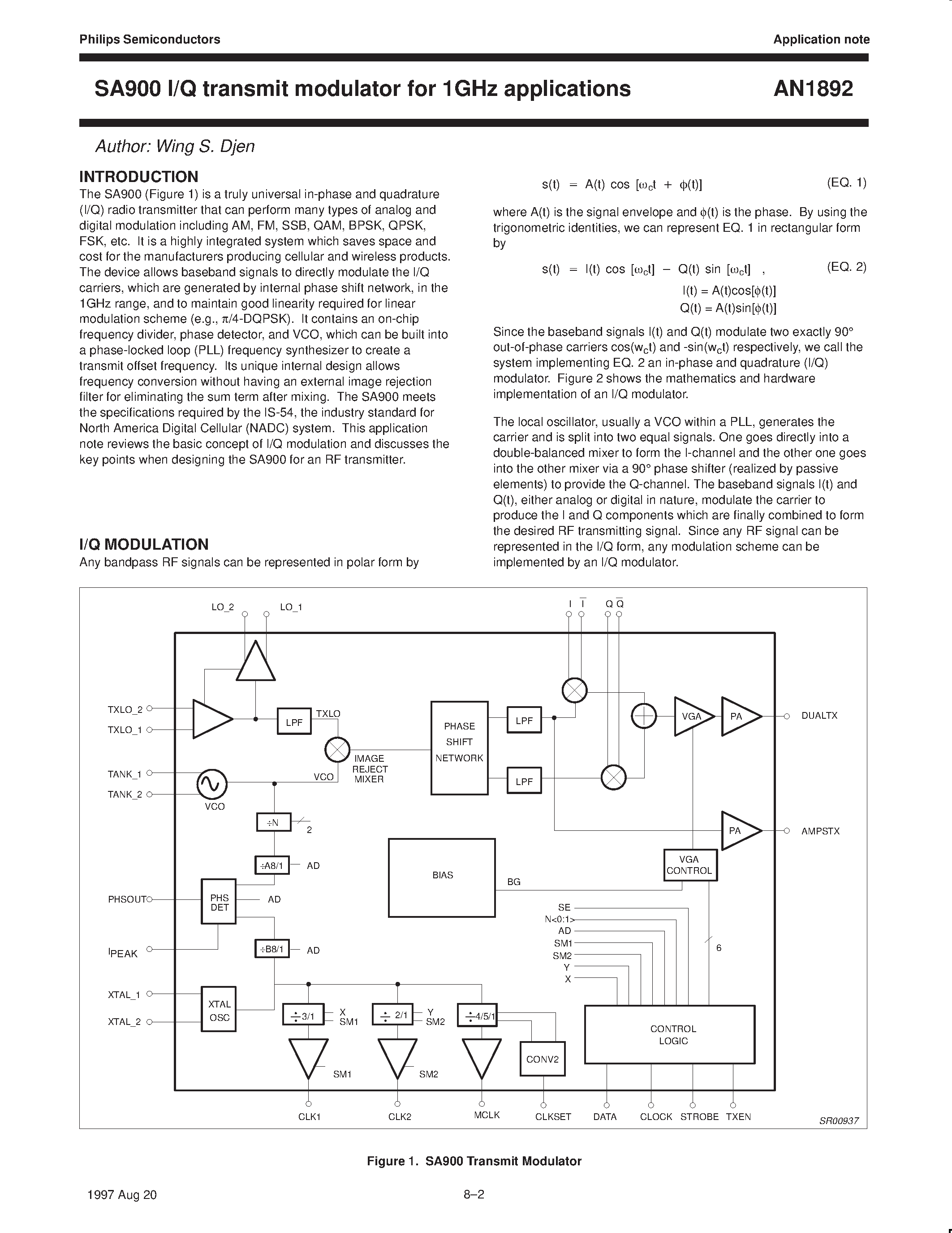 Даташит AN1892 - SA900 I/Q Transmit Modulator страница 2