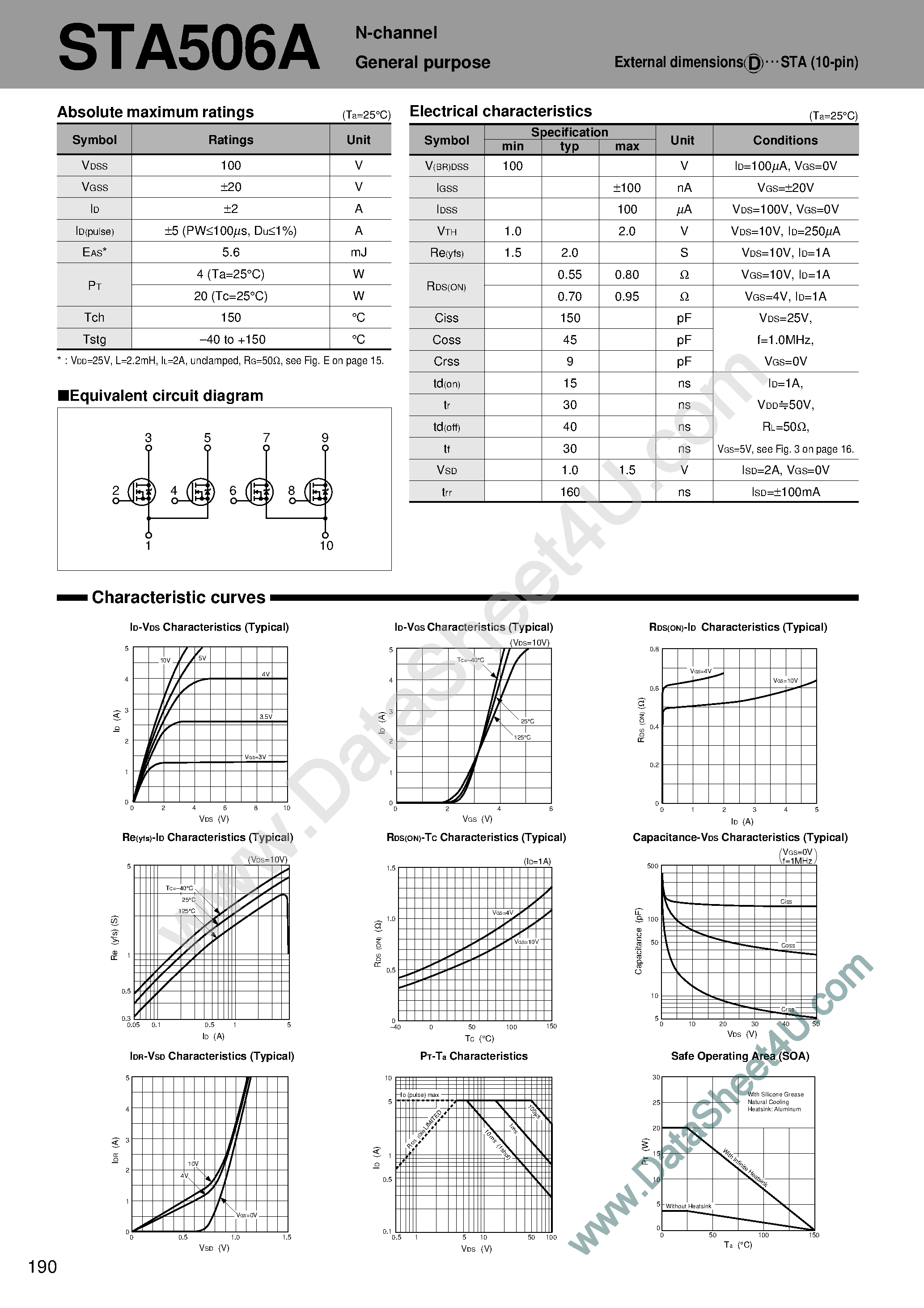 Даташит STA506A - N-channel General purpose страница 1