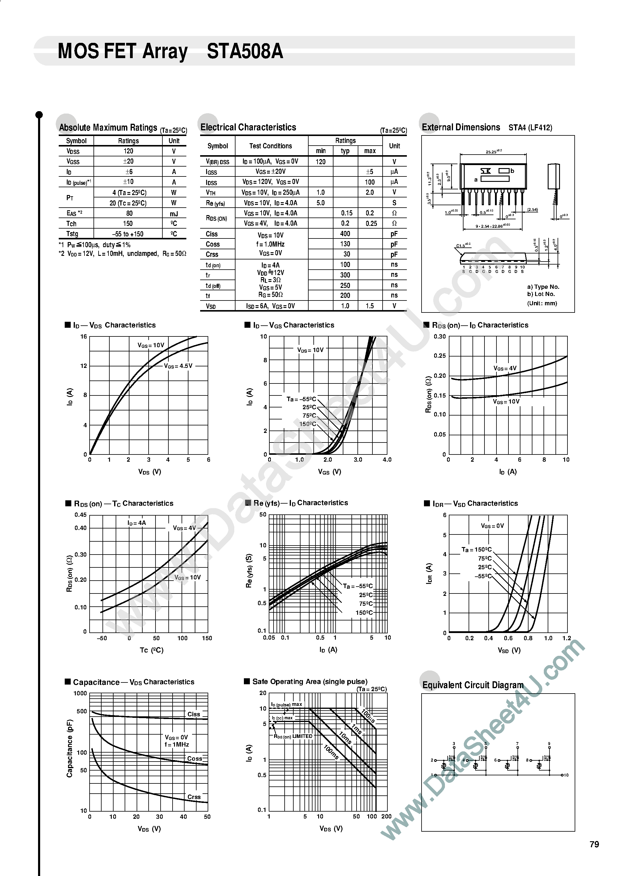 Даташит STA508A - MOS FET Array страница 1