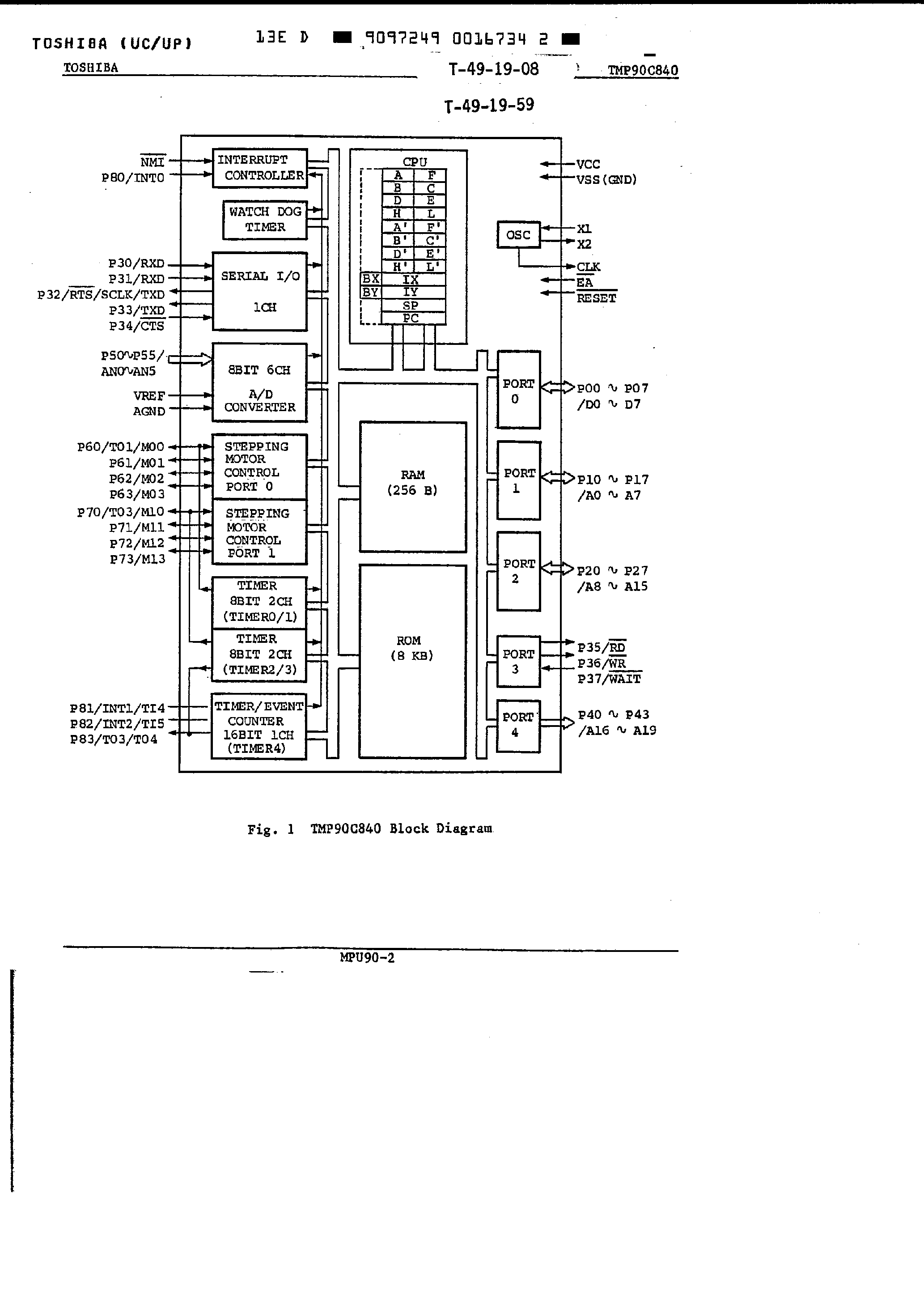 Datasheet TMP90C840F - (TMP90C840x) CMOS 8-Bit Microcontrollers page 2