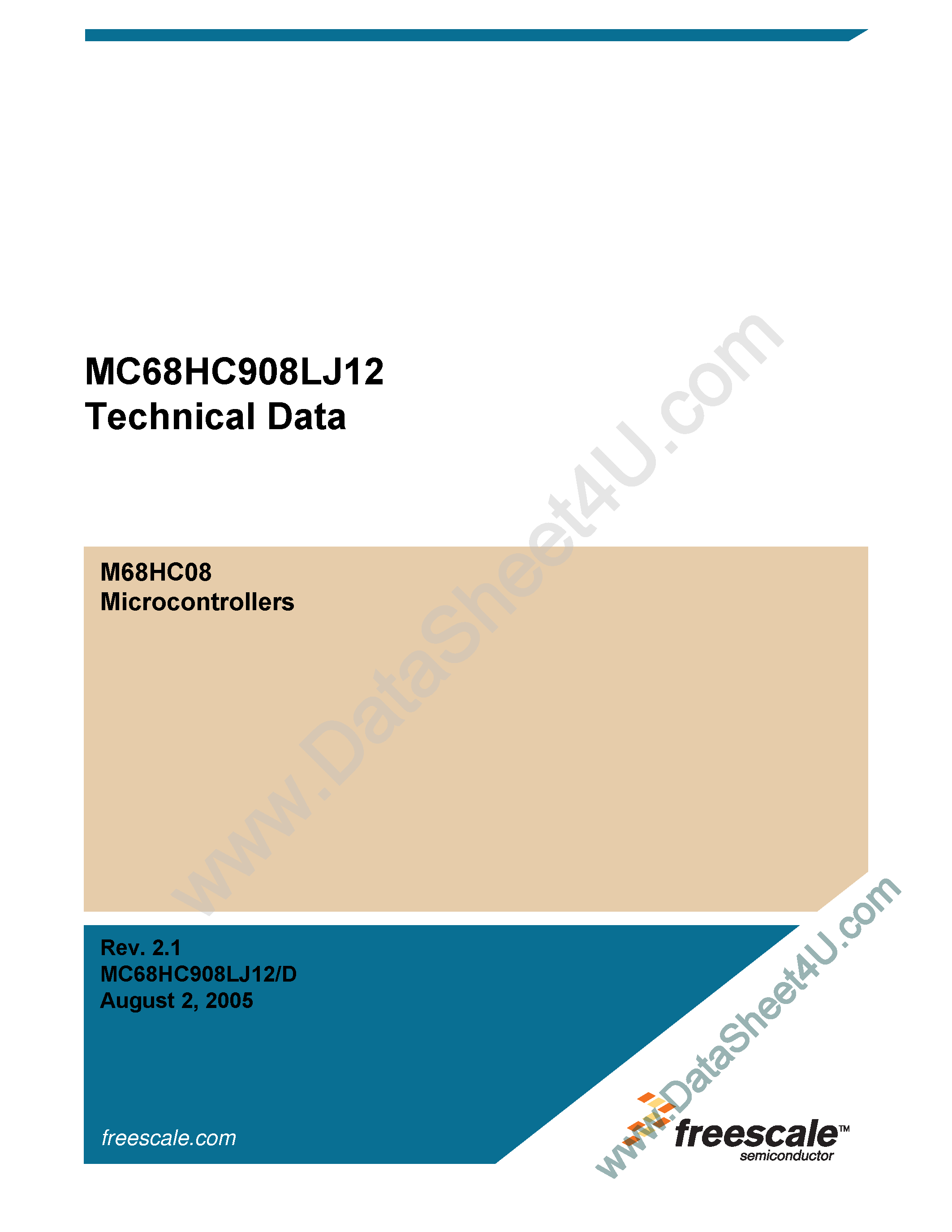 Даташит MC68HC908LJ12 - Microcontroller страница 1