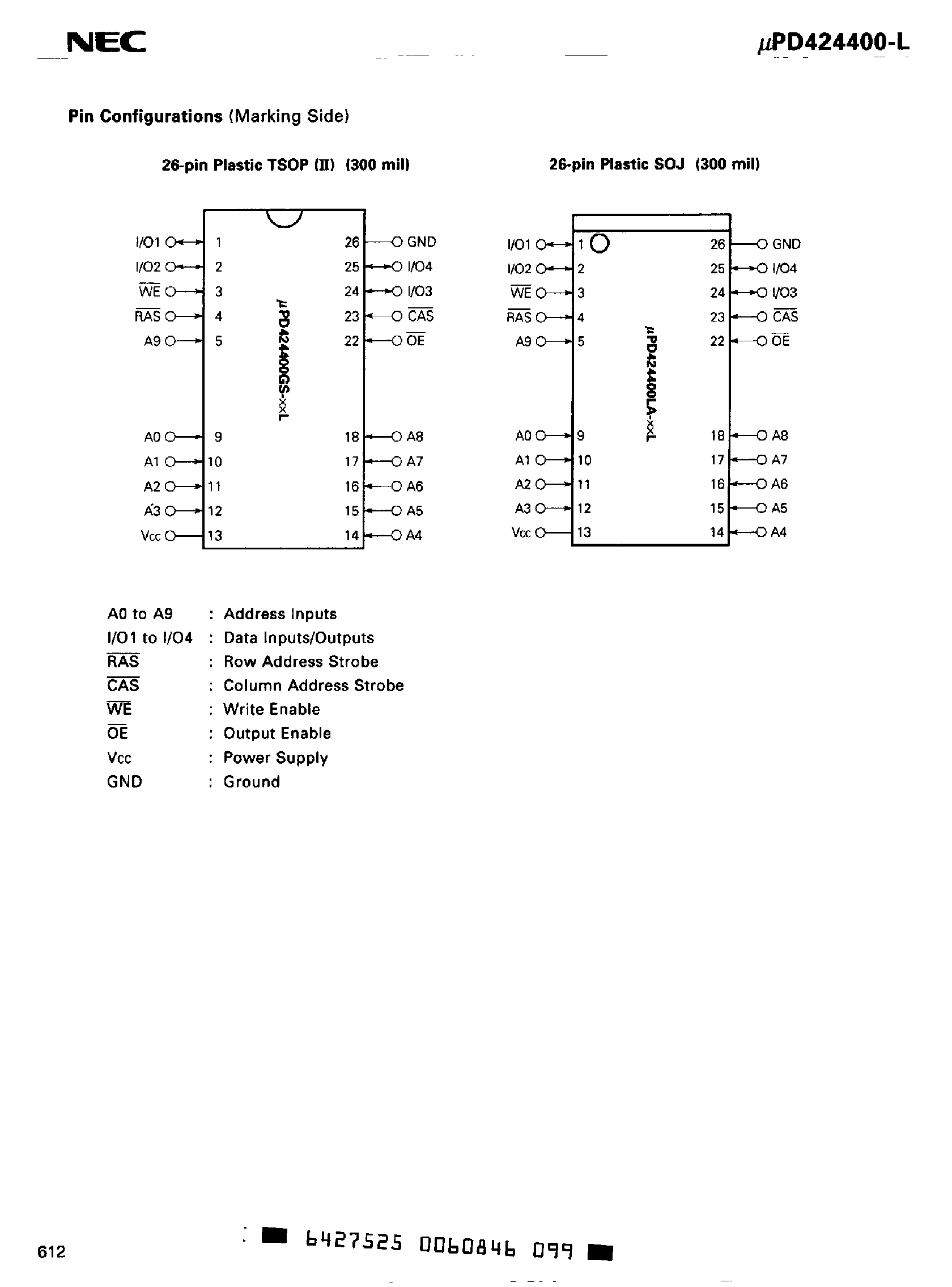 Datasheet UPD424400-L - 4M-Bit DRAM page 2