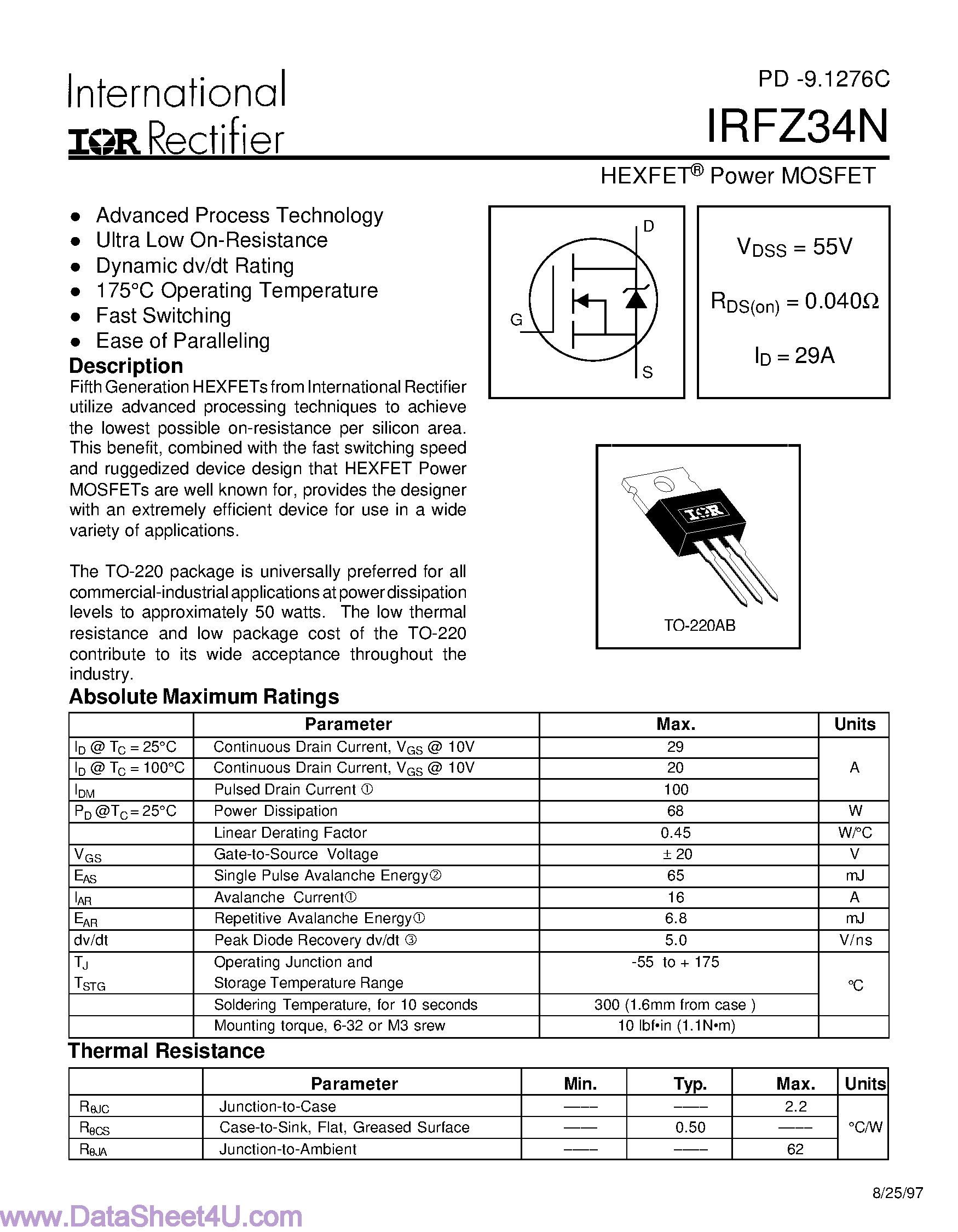 Irfz44n datasheet на русском схема включения