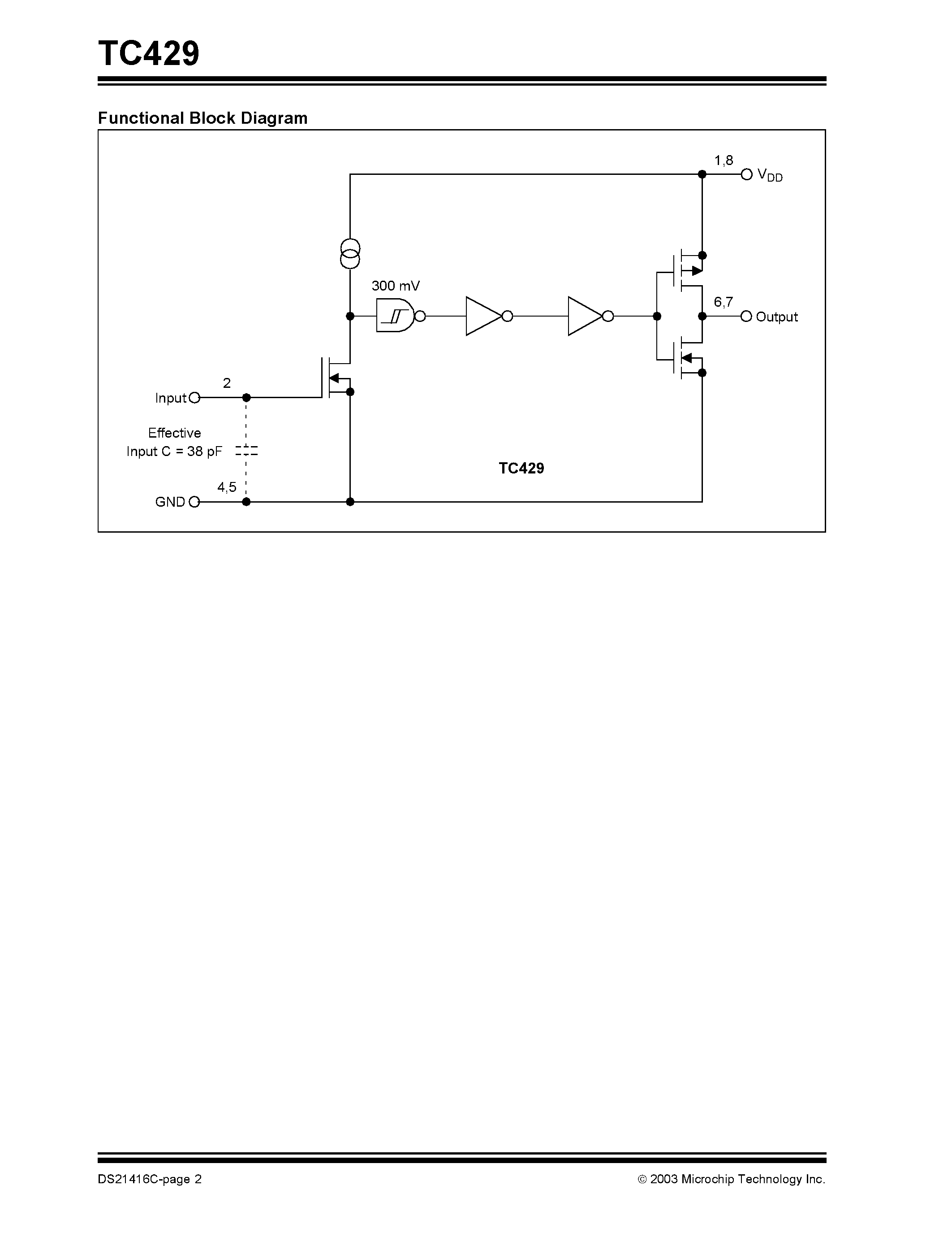 Даташит TC429 - CMOS Power MOSFET Driver страница 2