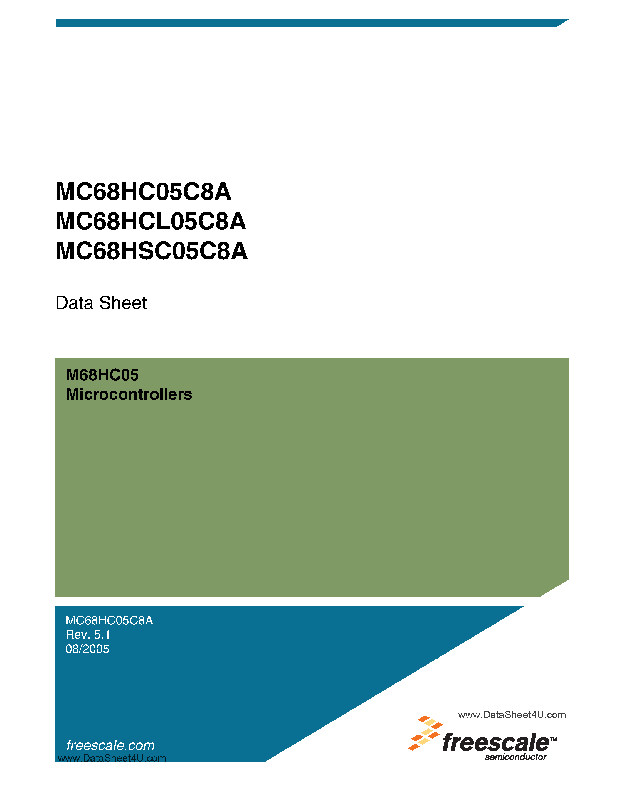 Datasheet MC68HC05C8A - Microcontrollers page 1