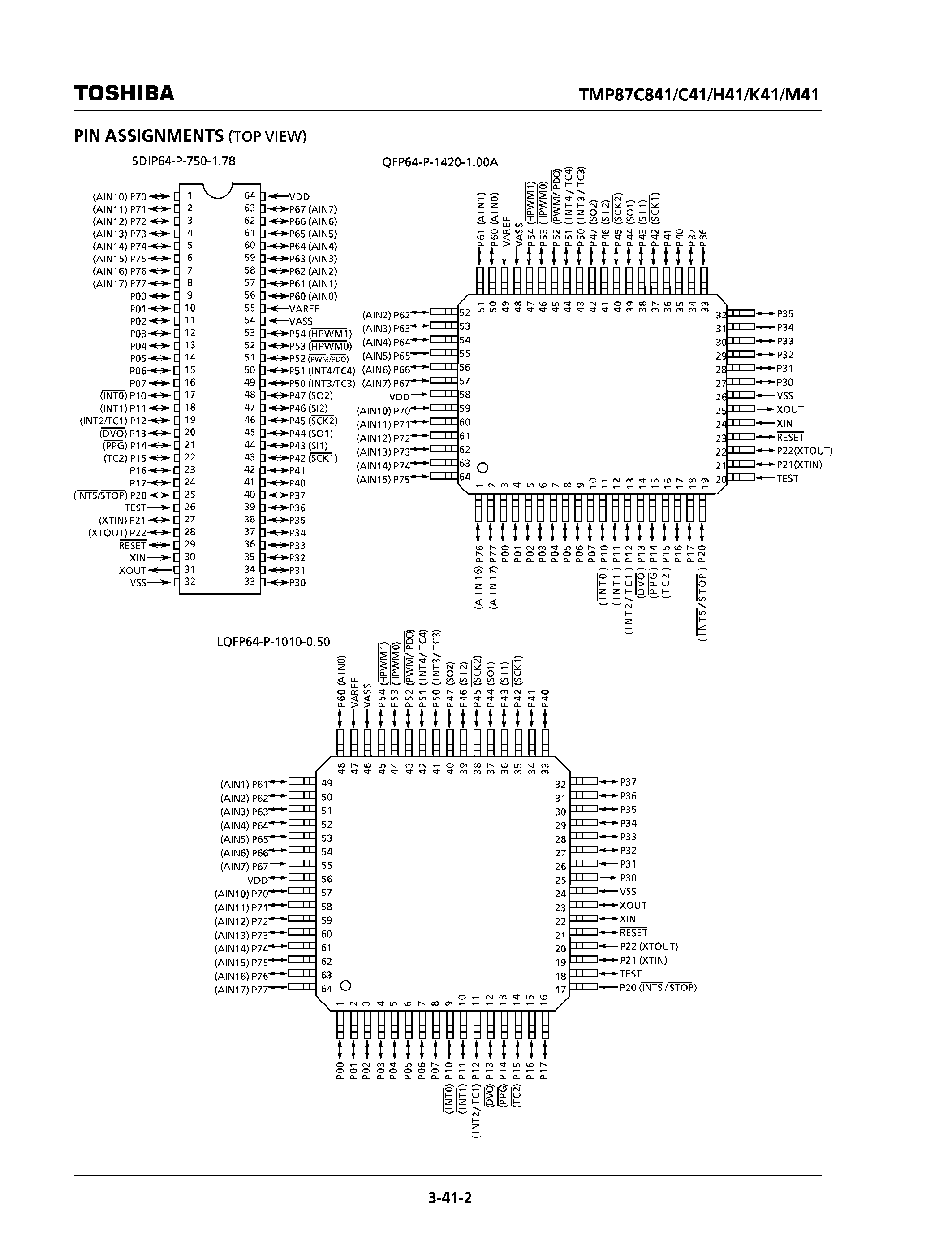 Datasheet TMP87C841 - (TMP87Cx41) CMOS 8-Bit Microcontroller page 2