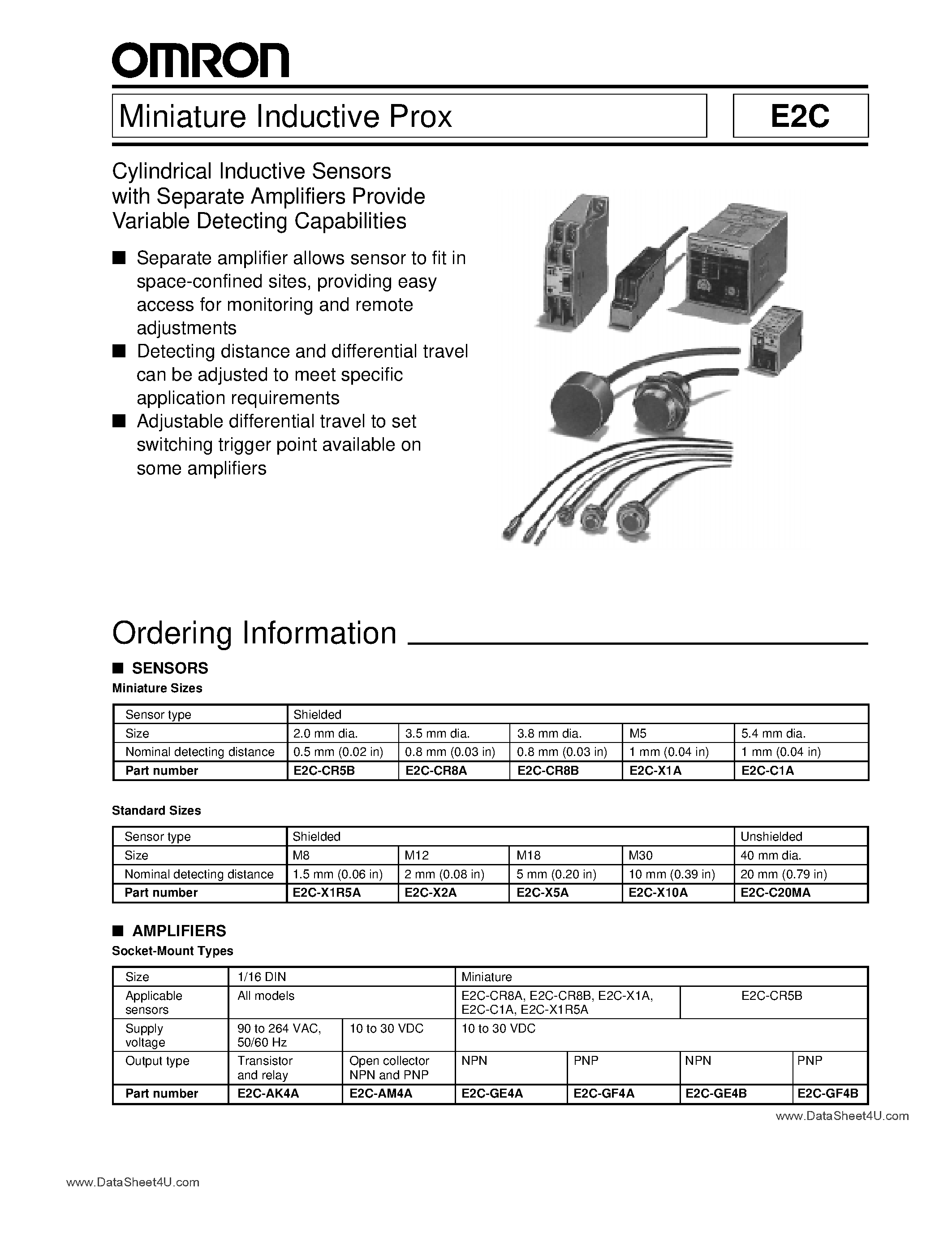 Datasheet PYF08A-E - (PYFxxx) Miniature Inductive Prox page 1