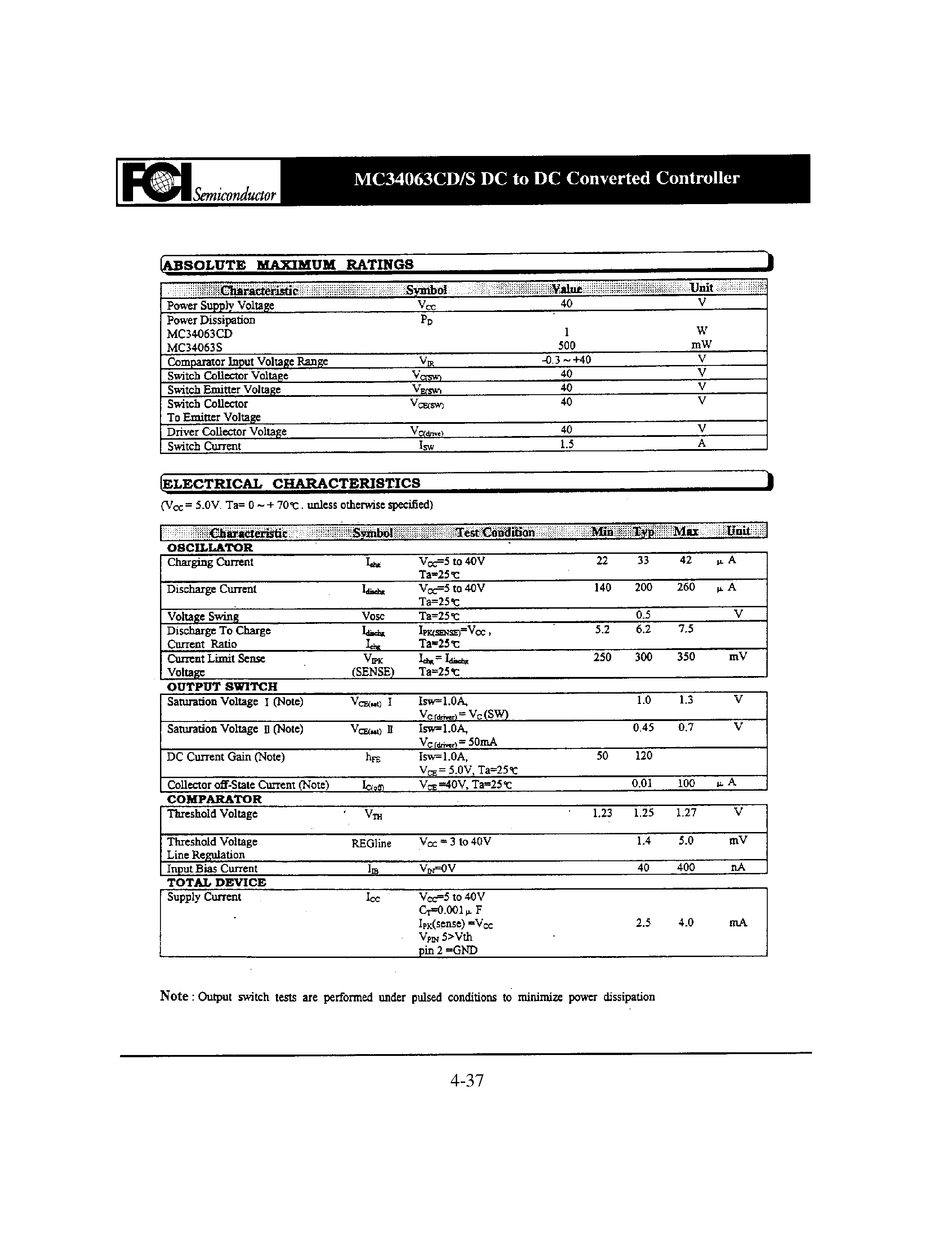 Даташит MC34063CD - DC to DC Convertered Controller страница 2