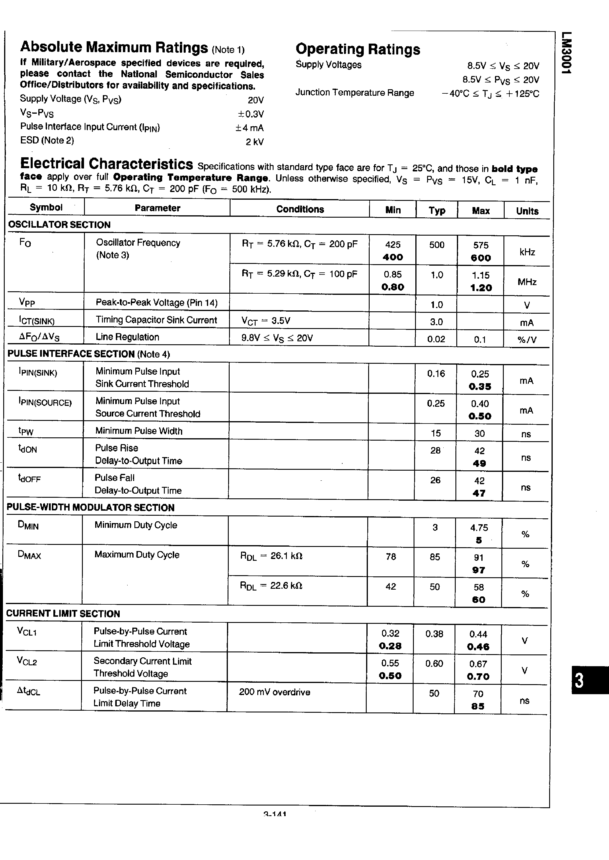 Datasheet LM3001 - Primary Side PWM Driver page 2