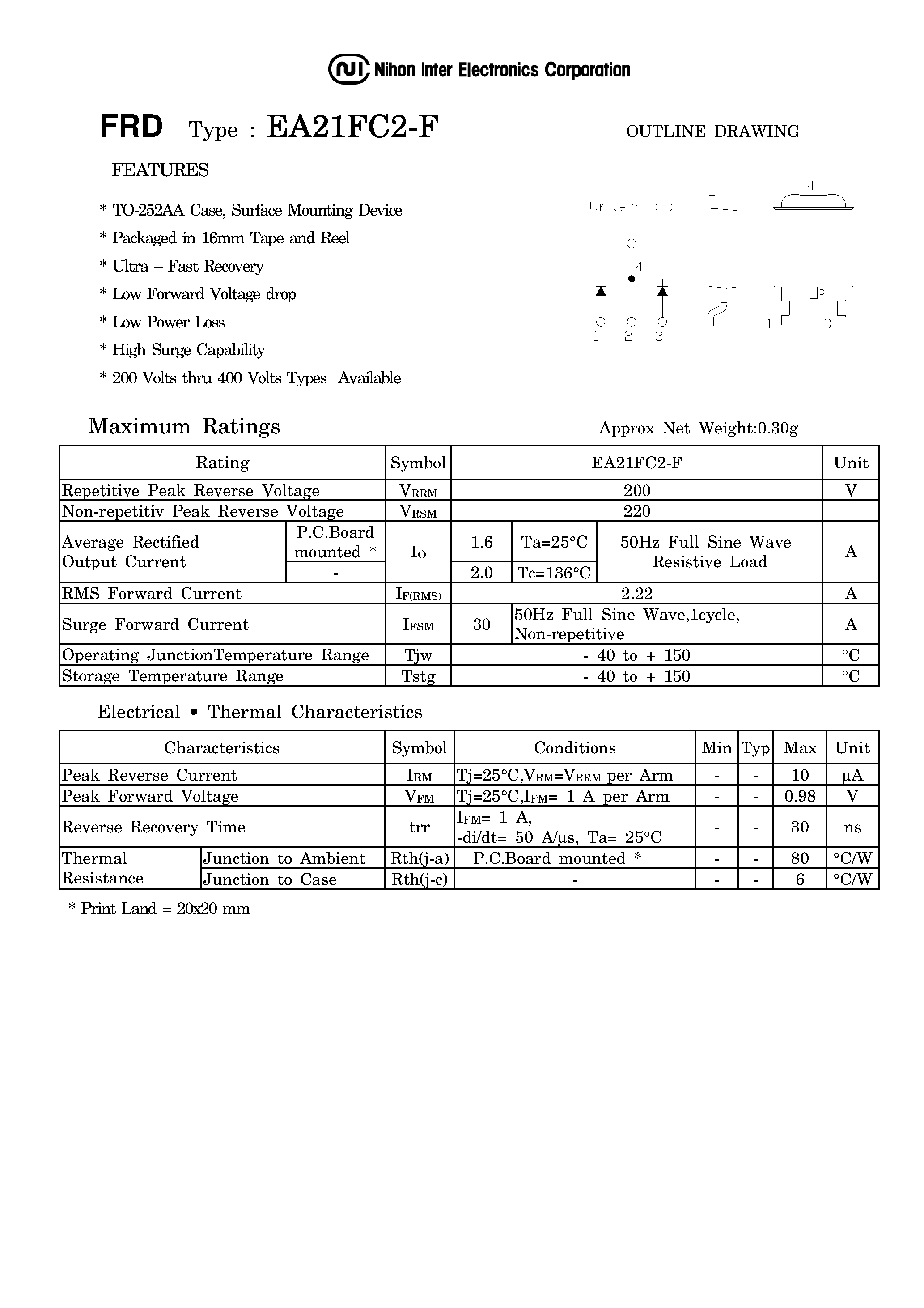 Даташит EA21FC2-F - Fast Recovery Diodes страница 1