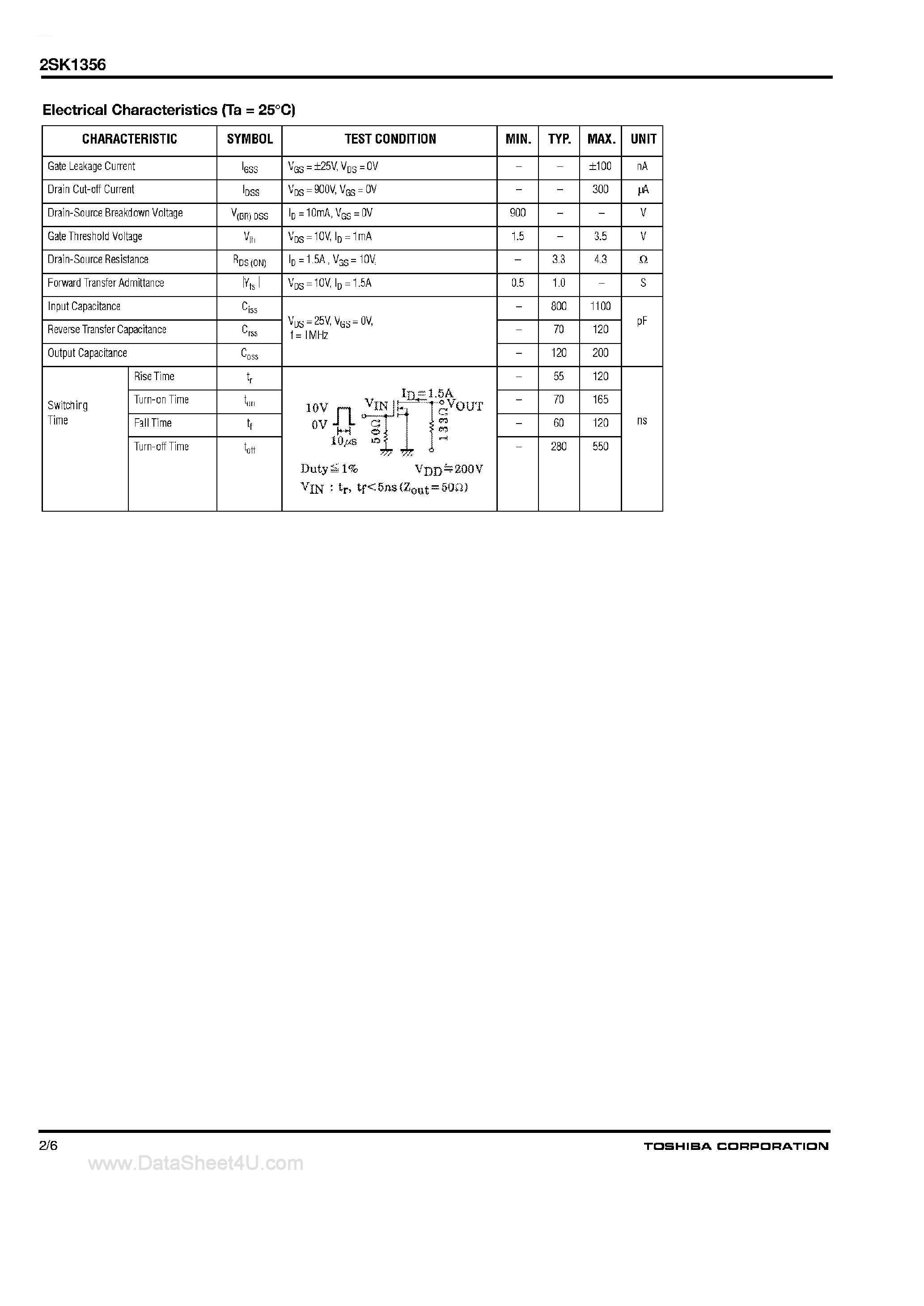 Datasheet 2SK1356 - Field Effect Transistor page 2