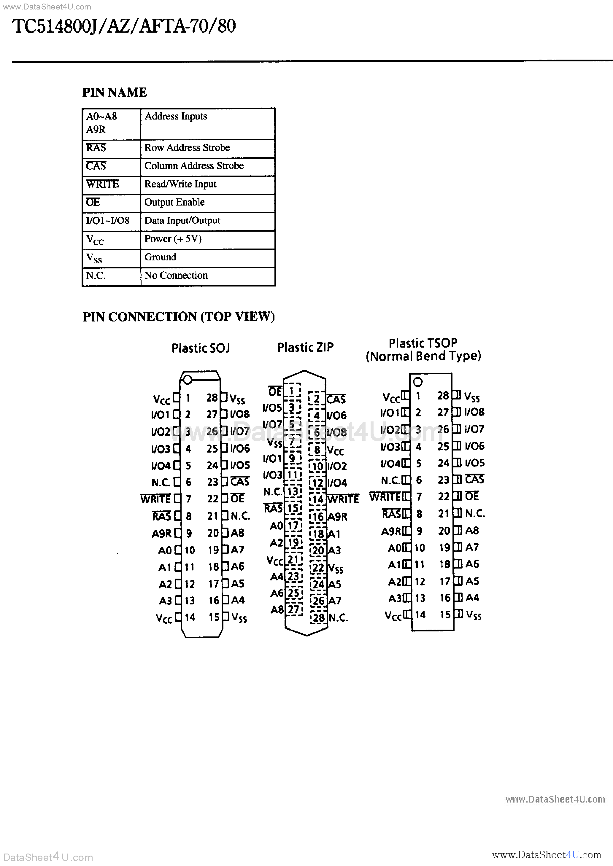 Datasheet TC514800AFT - (TC514800Axx) DRAM page 2